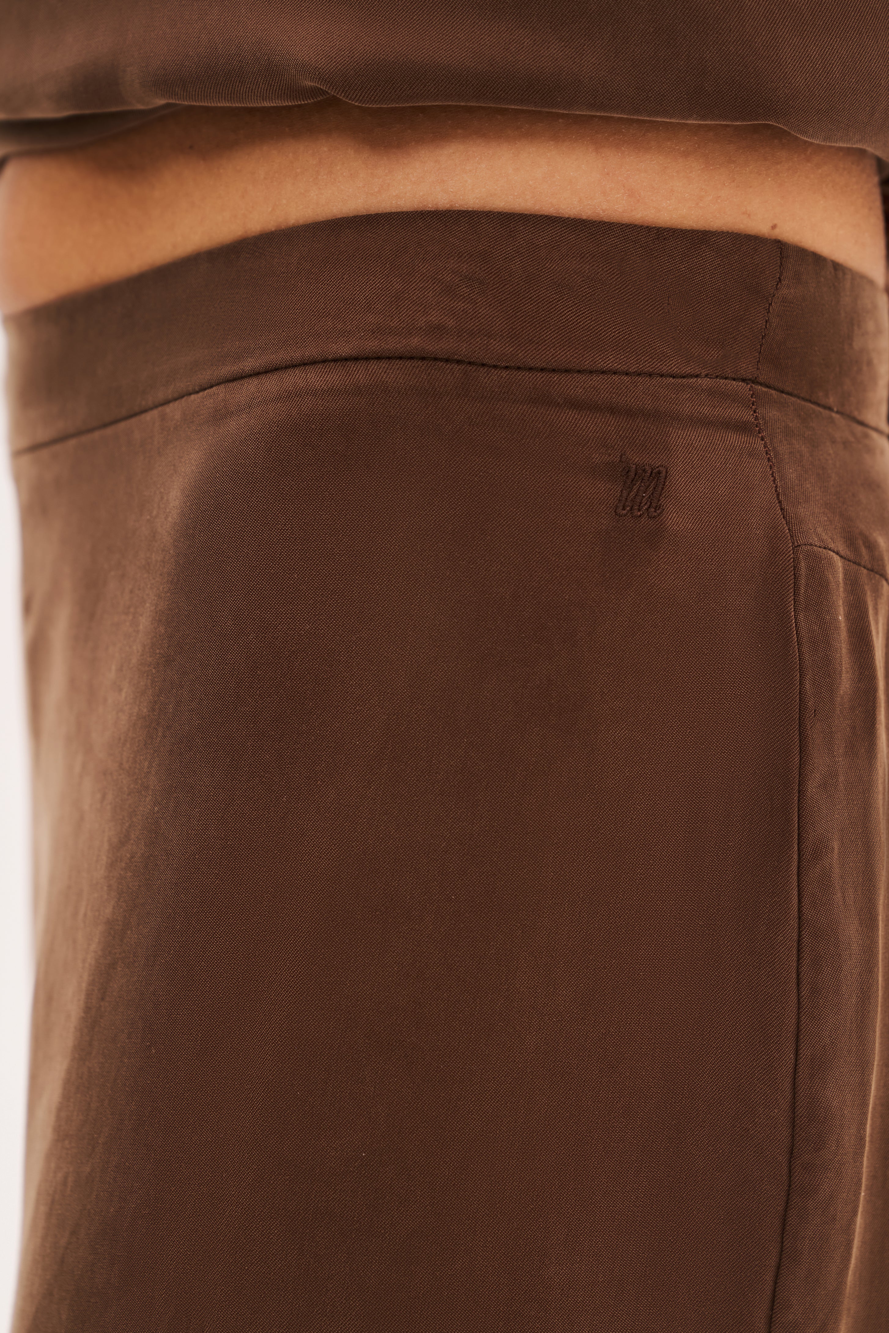 Slim Flare Trousers - Brown