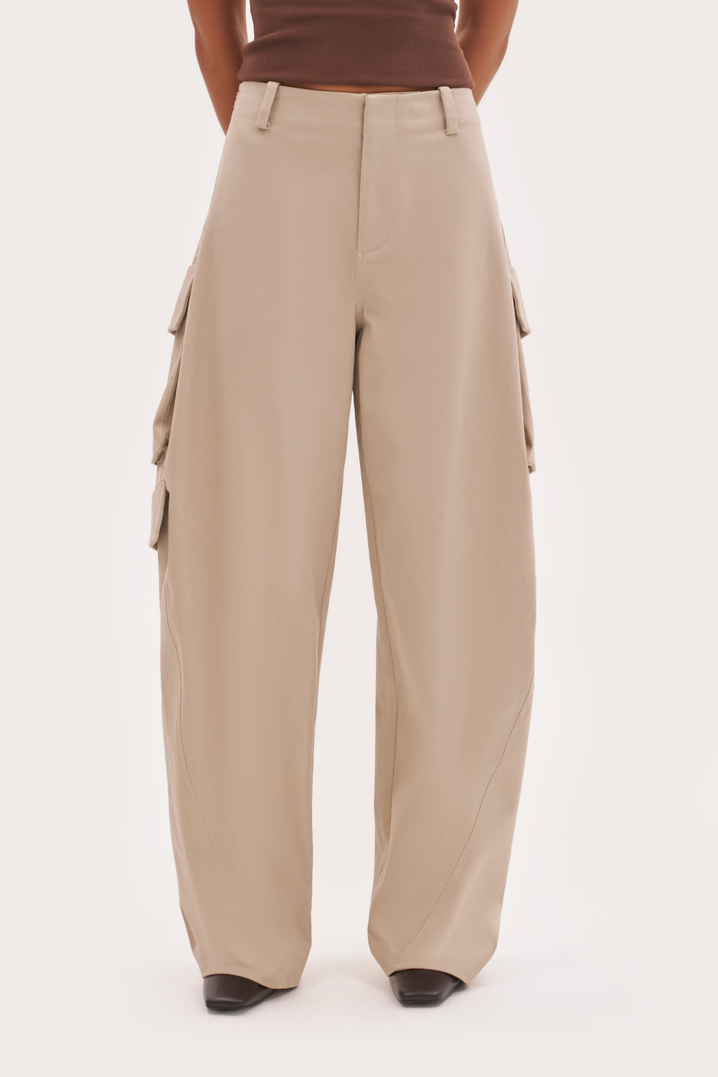 Off Duty Barrel Leg Cargo Pants - Stone