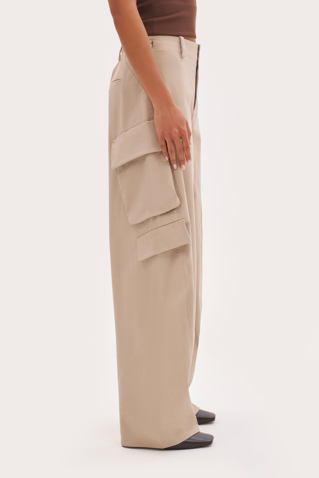 Off Duty Barrel Leg Cargo Pants - Stone
