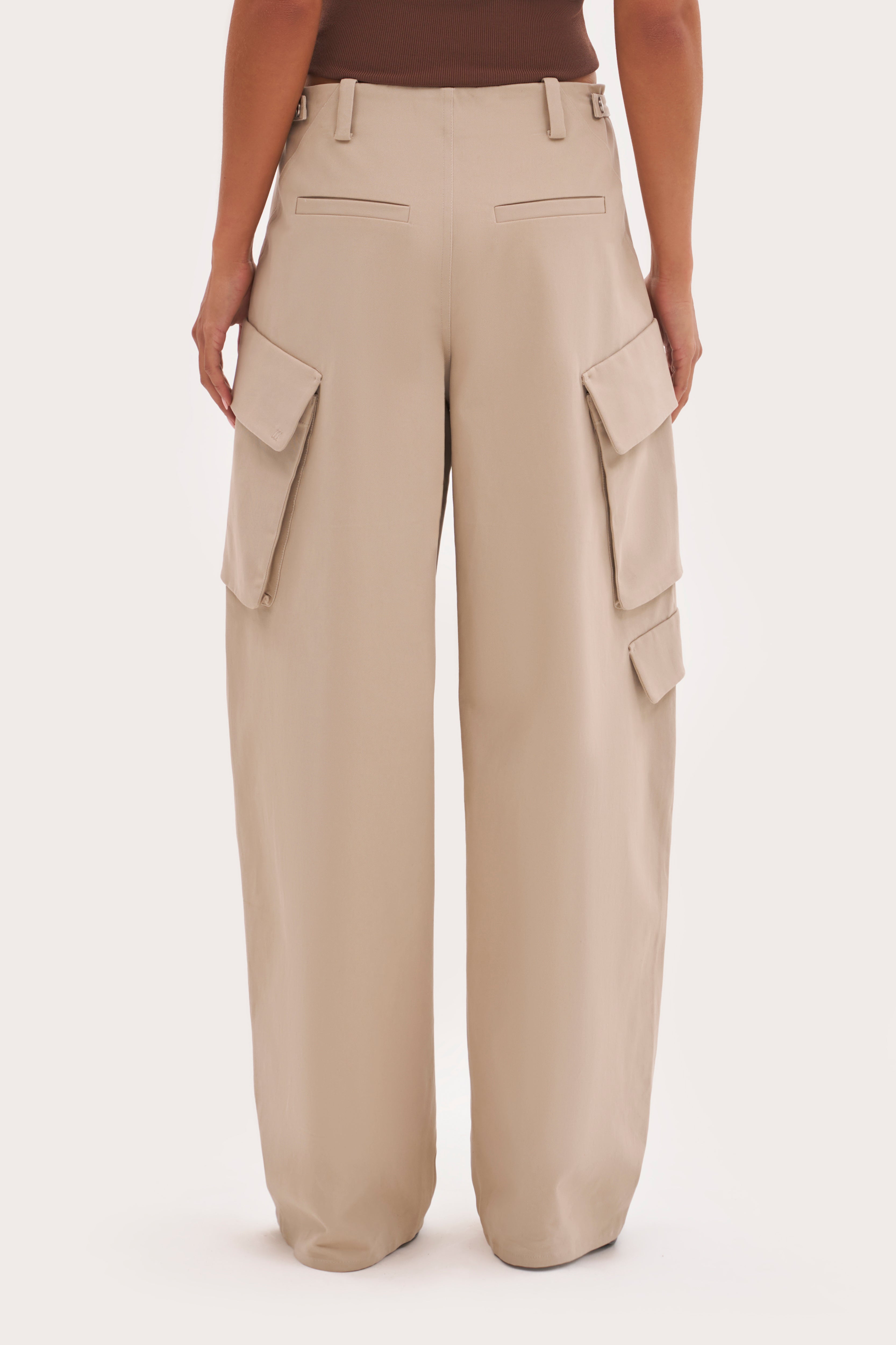 Off Duty Barrel Leg Cargo Pants - Stone