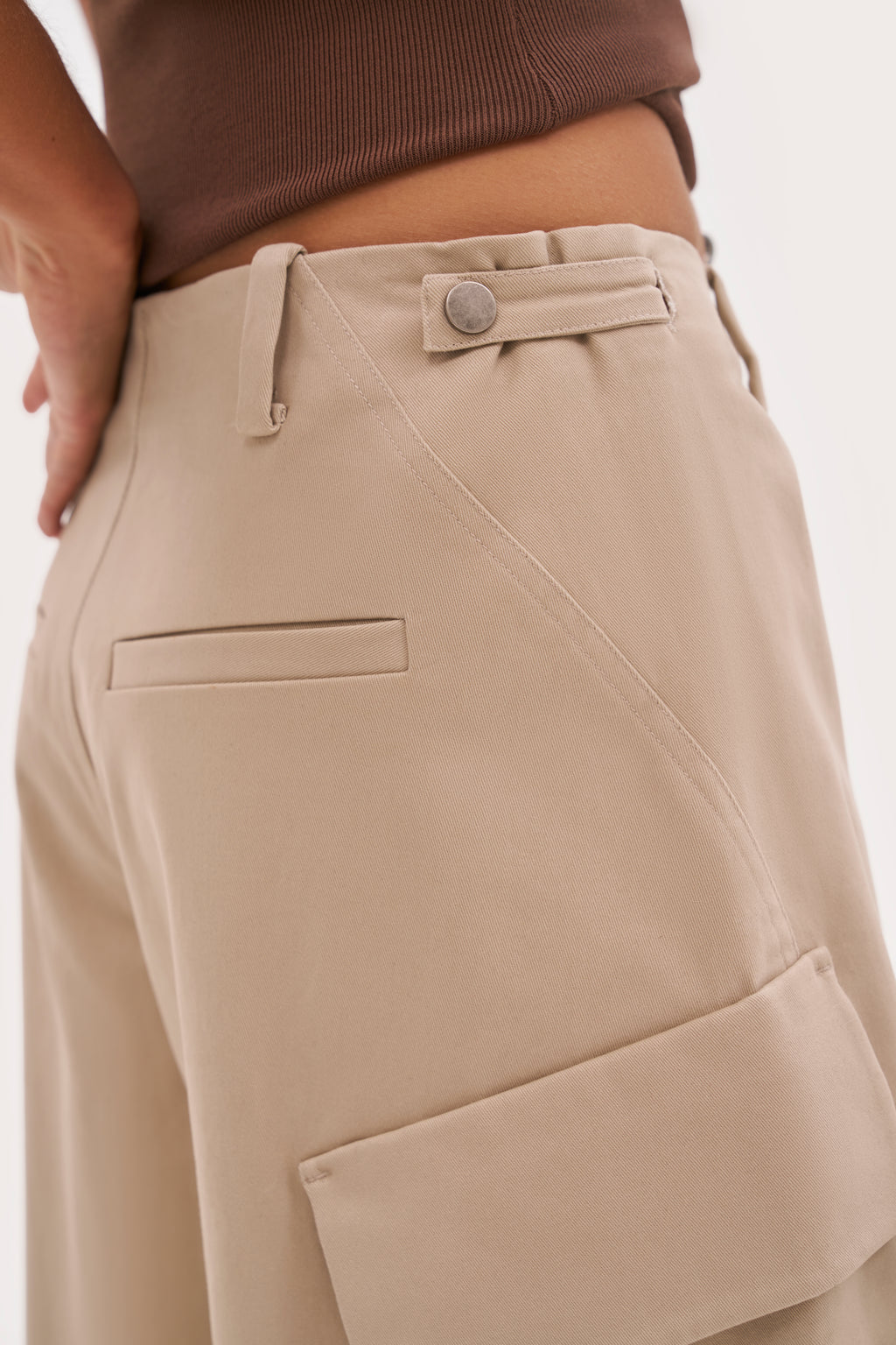 Off Duty Barrel Leg Cargo Pants - Stone