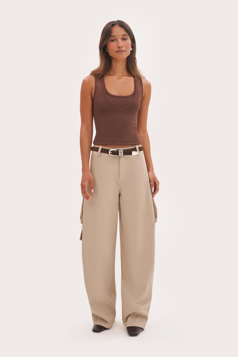 Off Duty Barrel Leg Cargo Pants - Stone