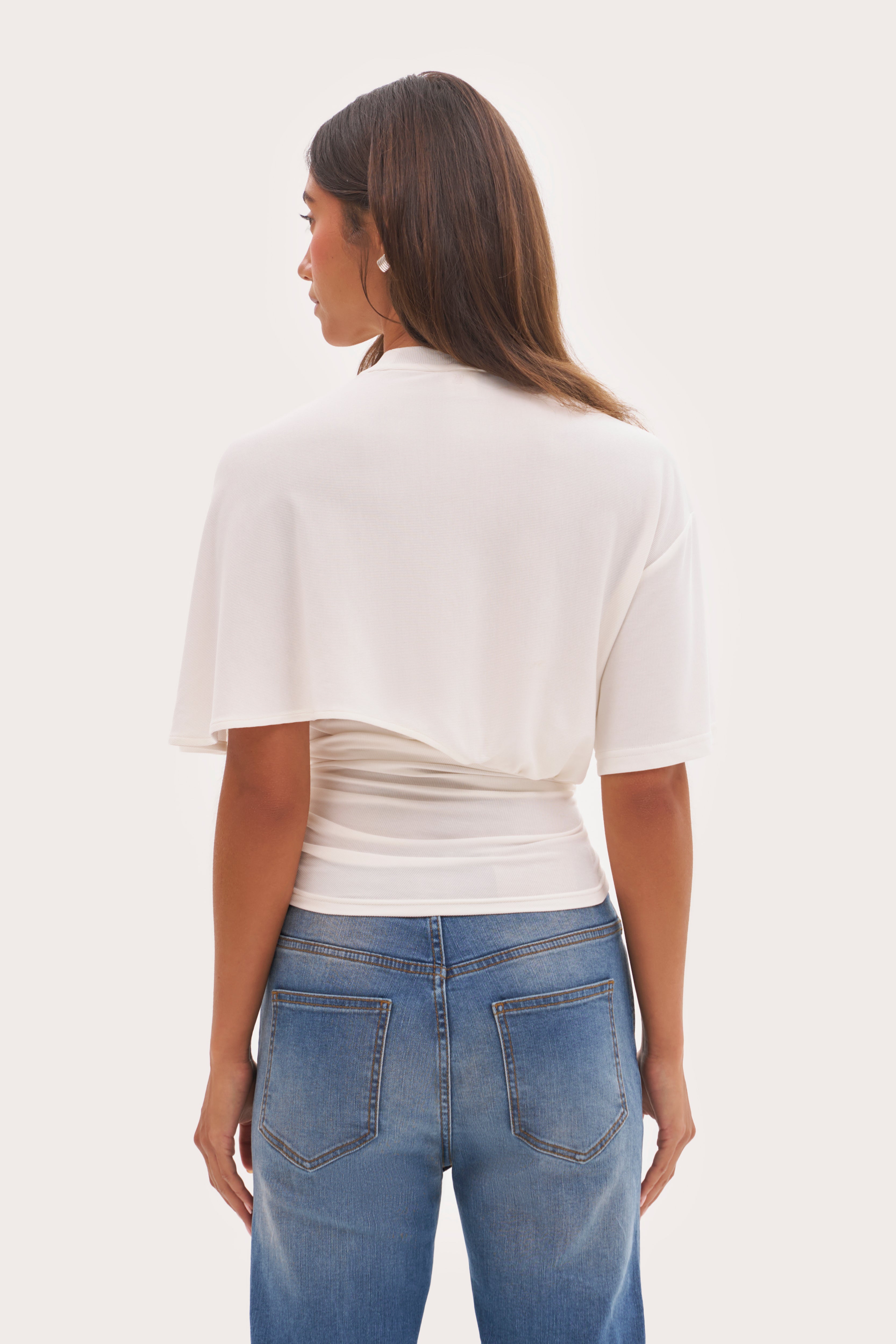 Relaxed Baby Rib Top - White