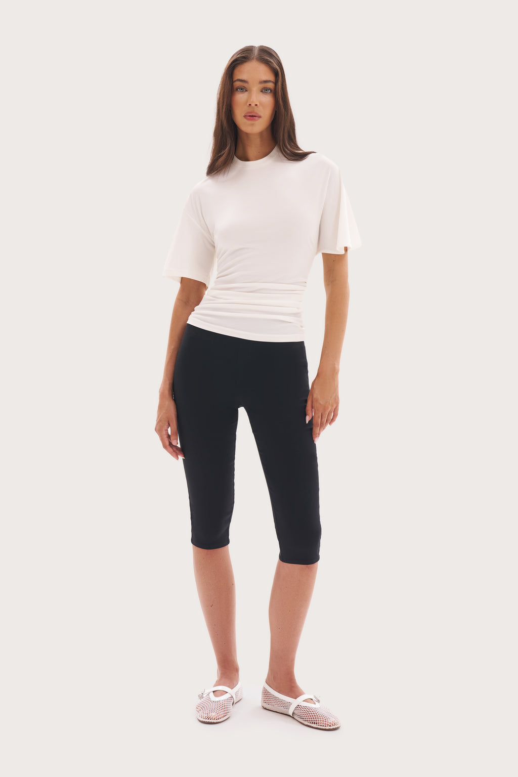 Relaxed Baby Rib Top - White
