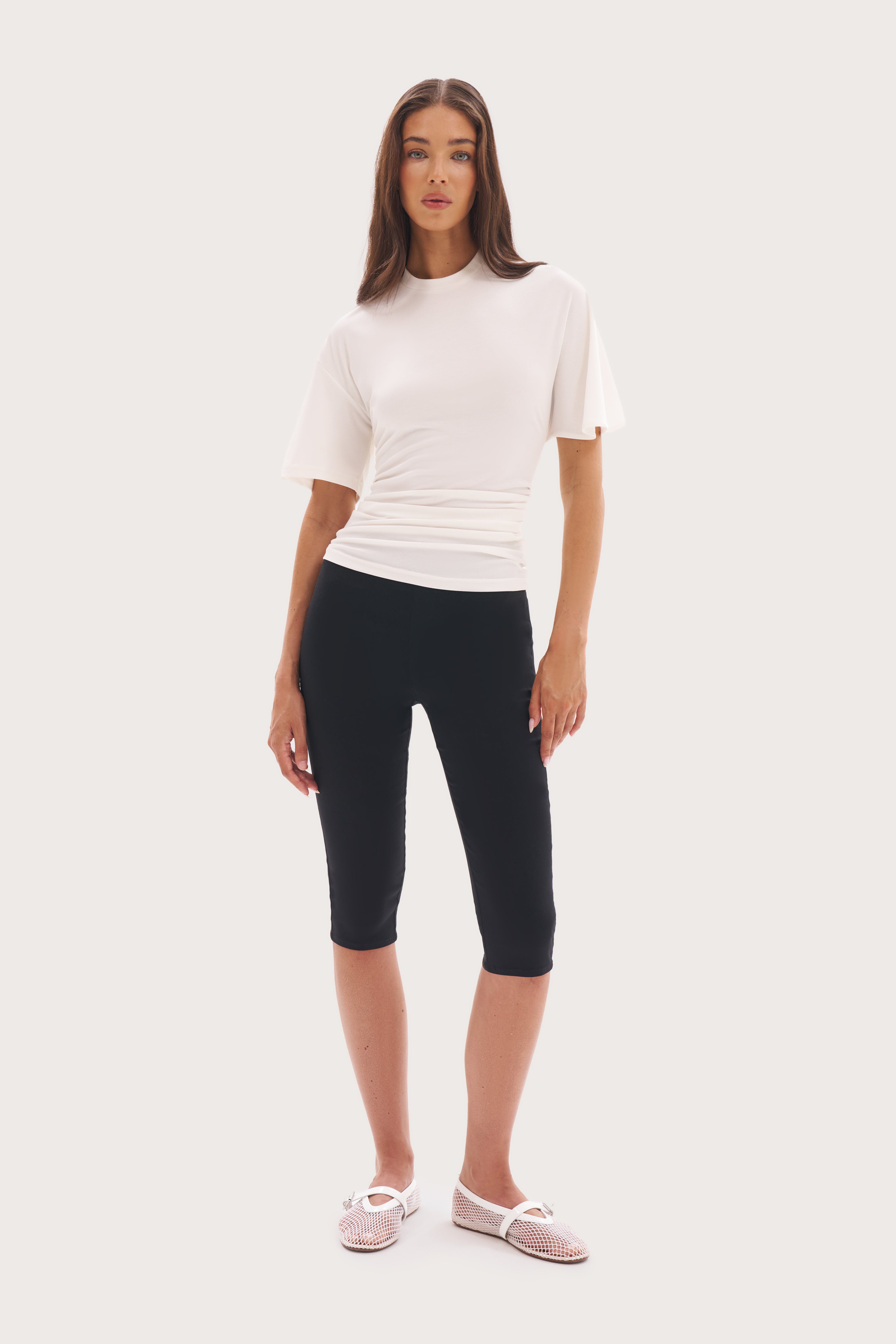 Relaxed Baby Rib Top - White