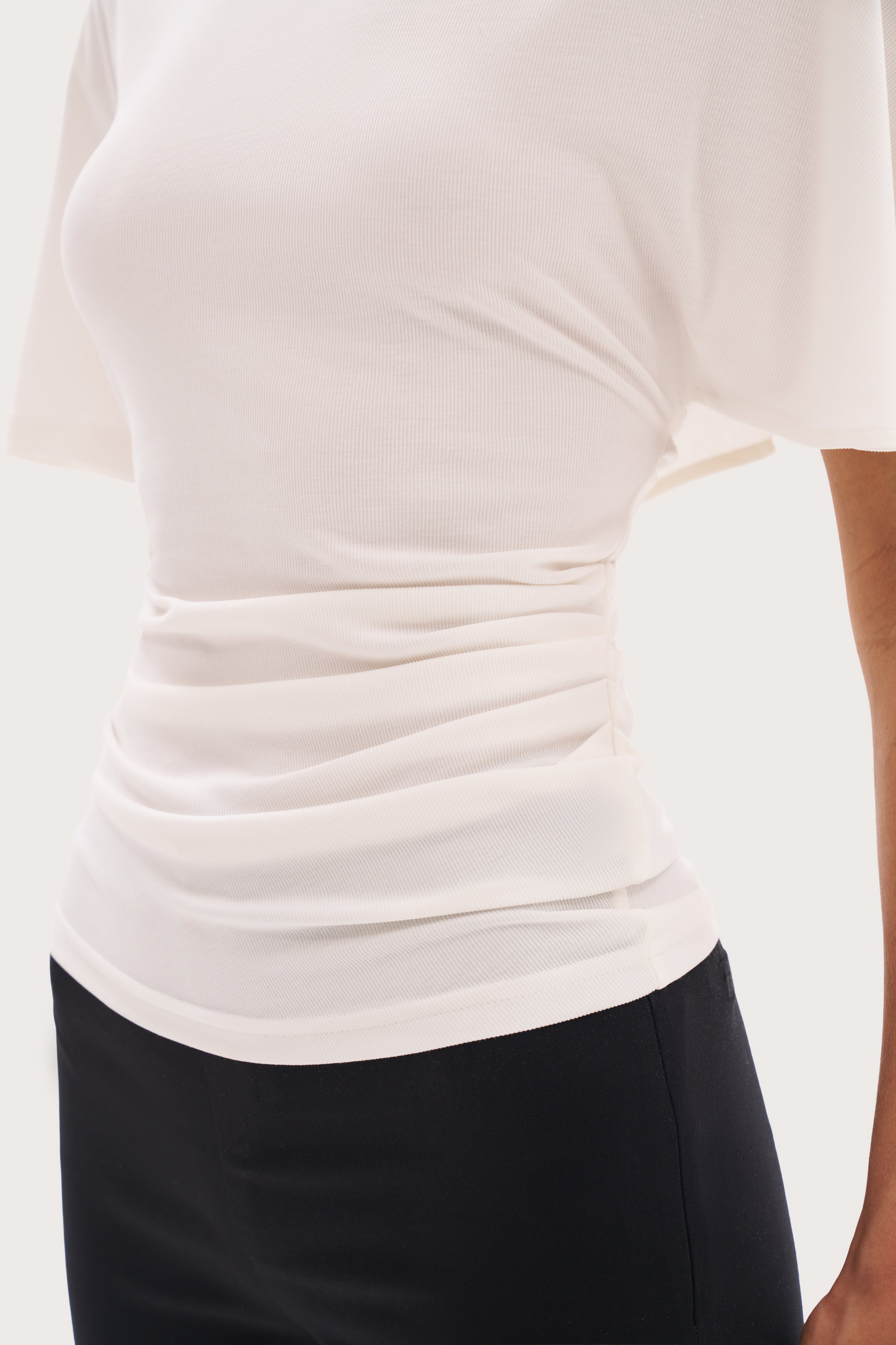 Relaxed Baby Rib Top - White