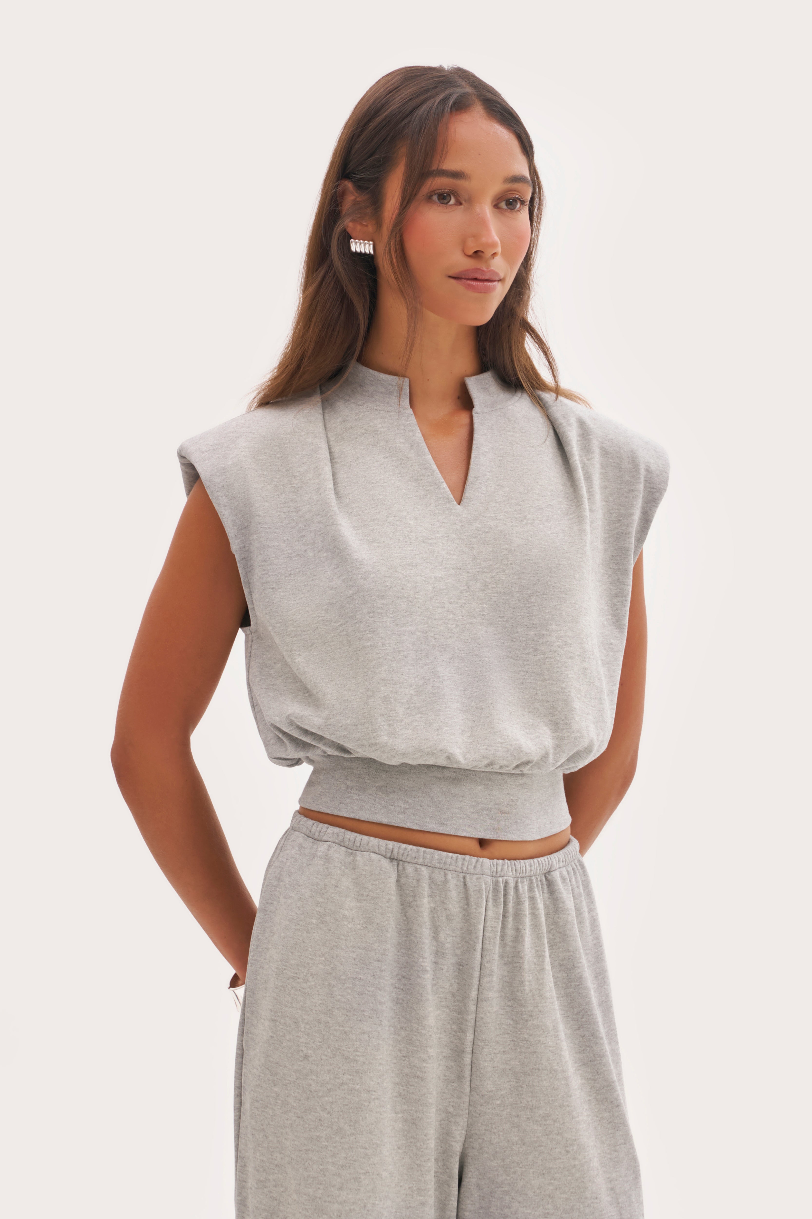 Sleeveless Jersey Tee - Grey