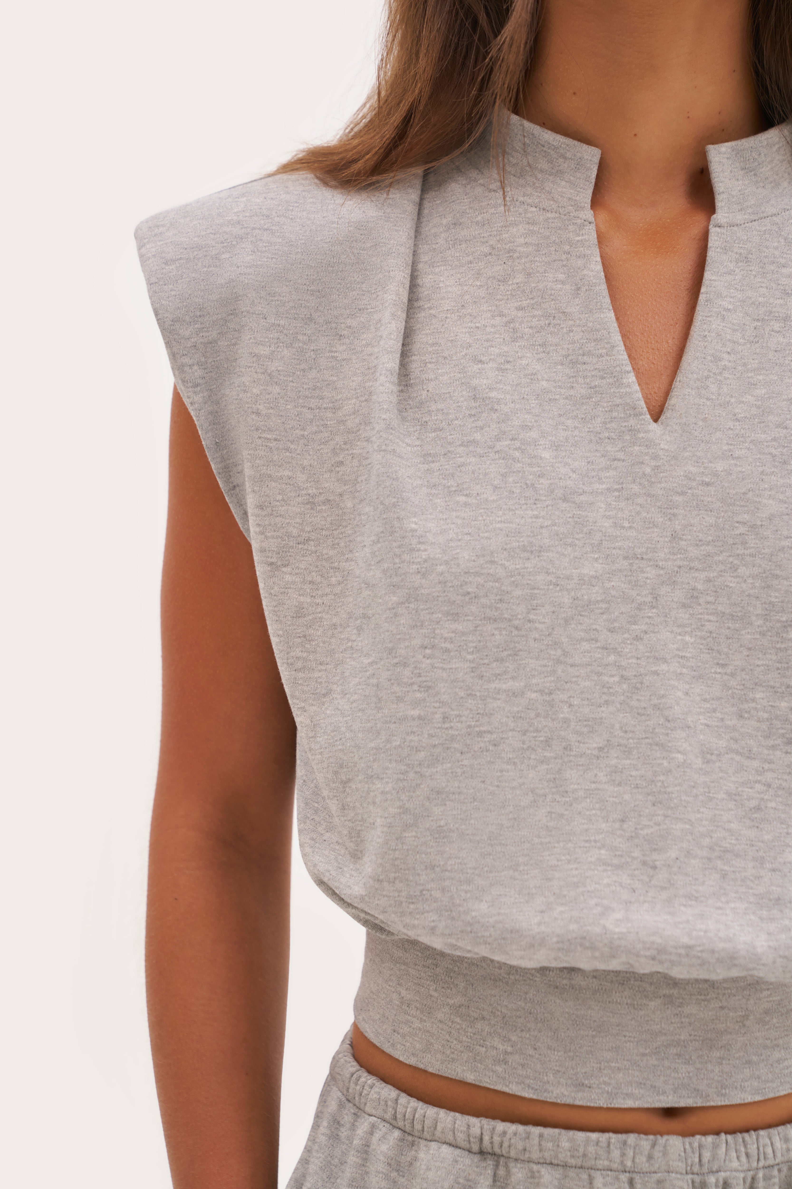 Sleeveless Jersey Tee - Grey