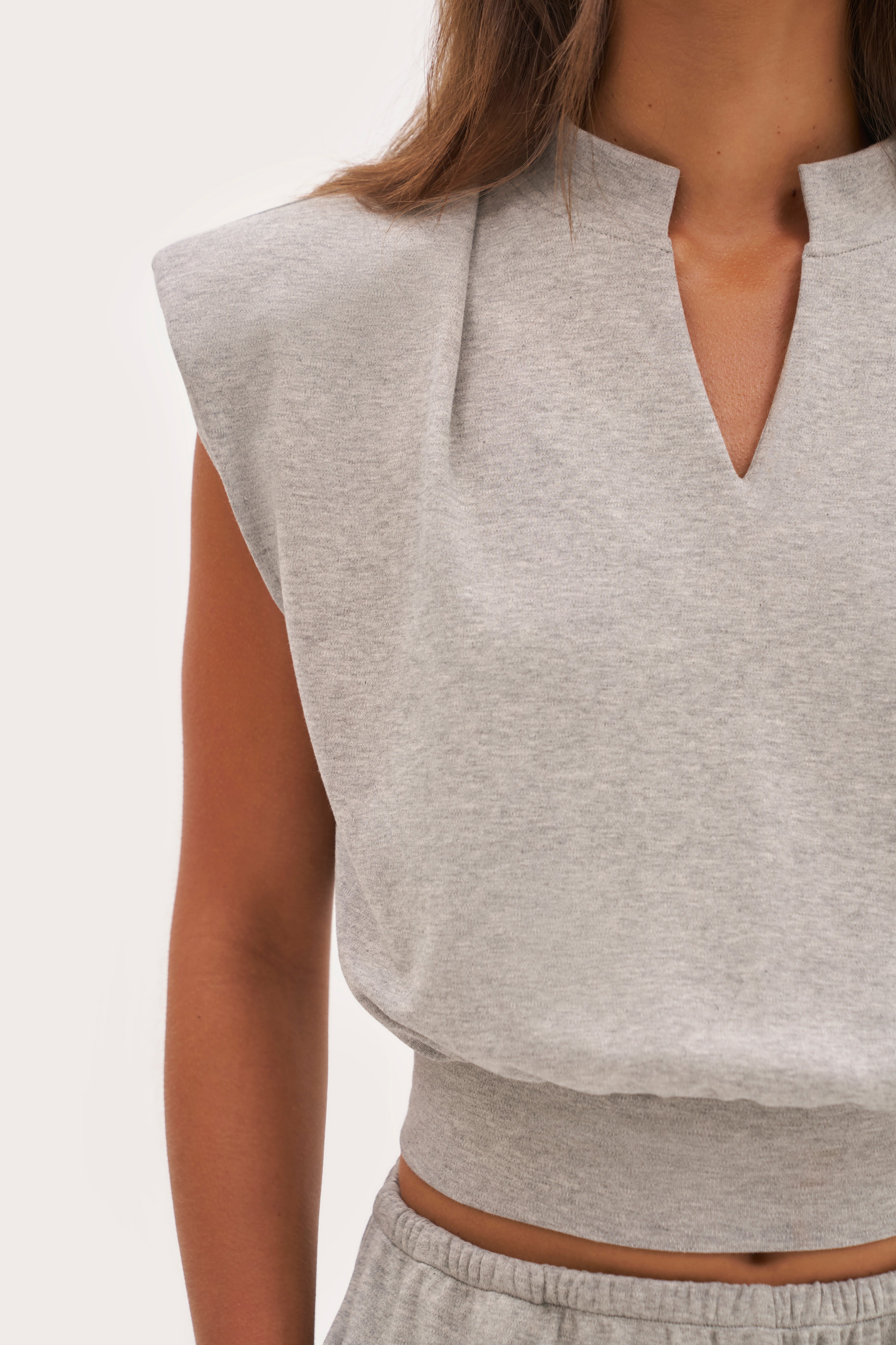Sleeveless Jersey Tee - Grey