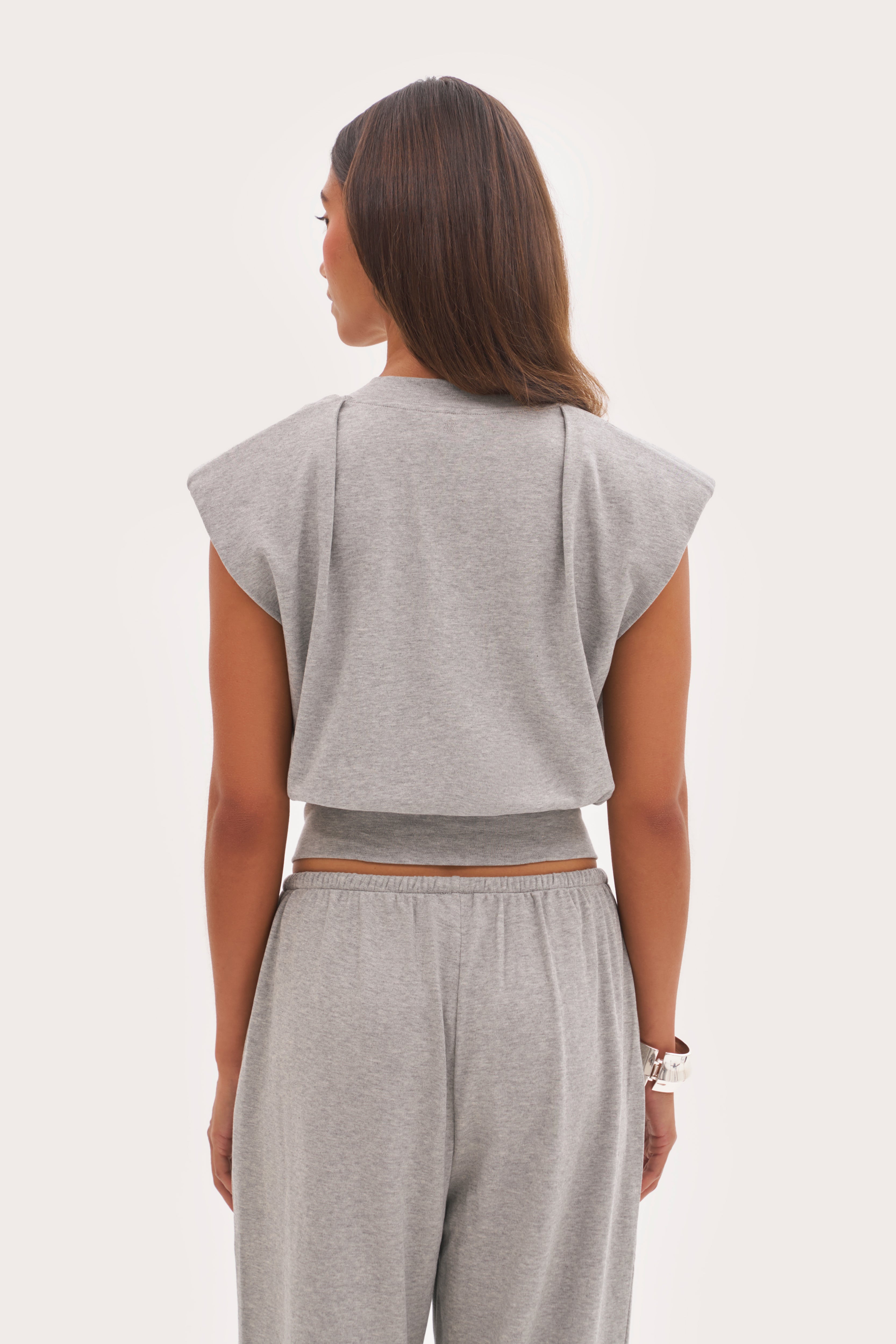 Sleeveless Jersey Tee - Grey