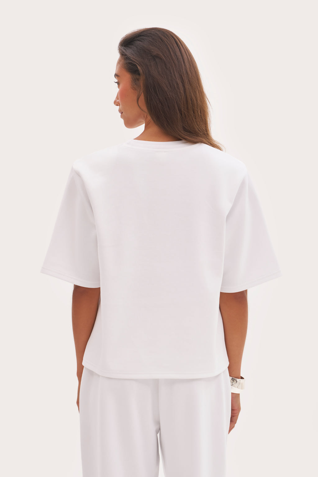 Twin Collar Power Tee - White