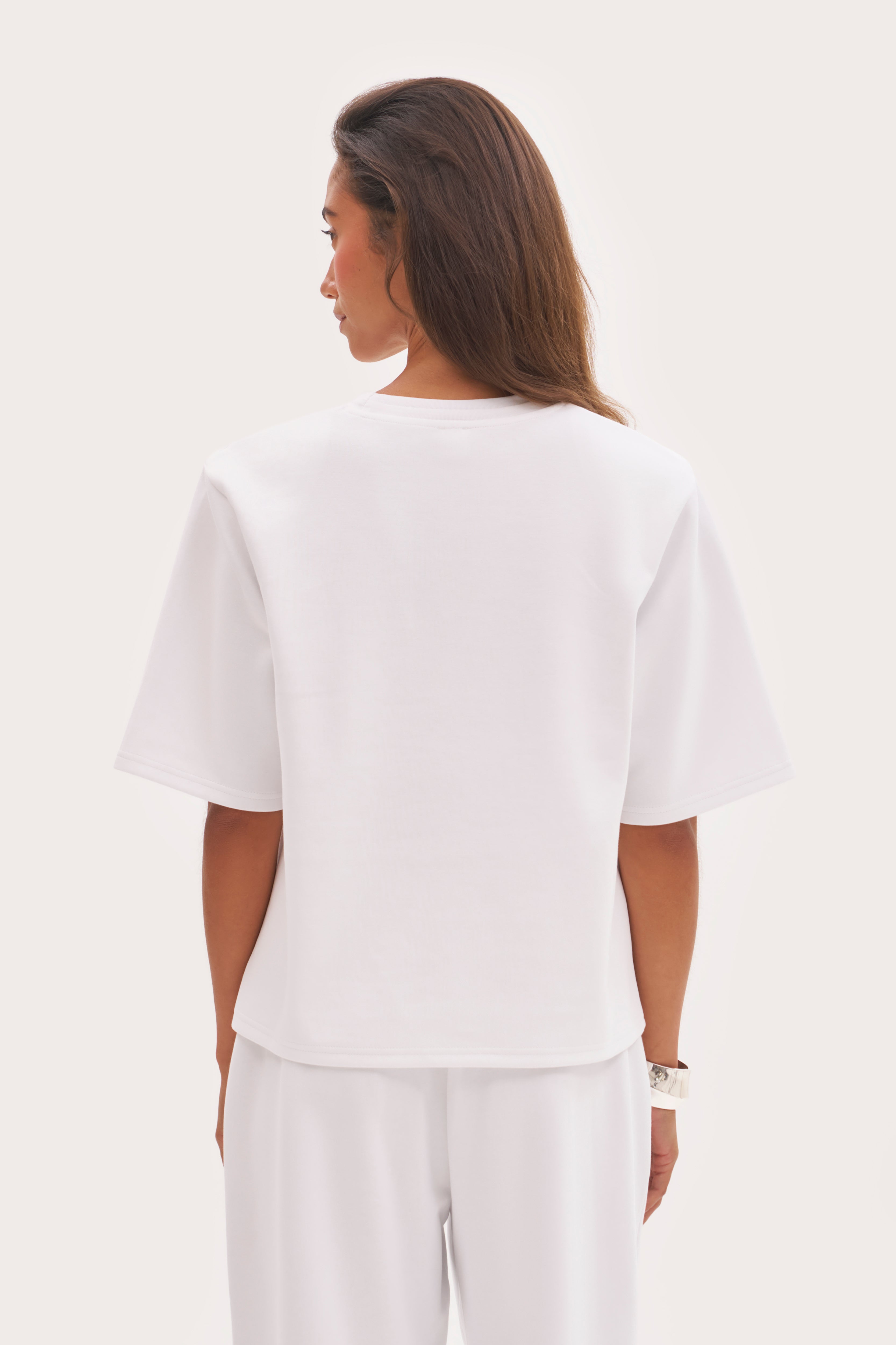 Twin Collar Power Tee - White