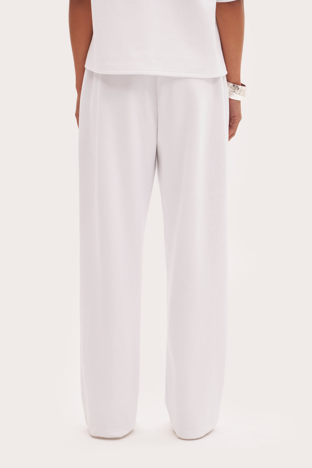 Jersey Straight Leg Joggers - White
