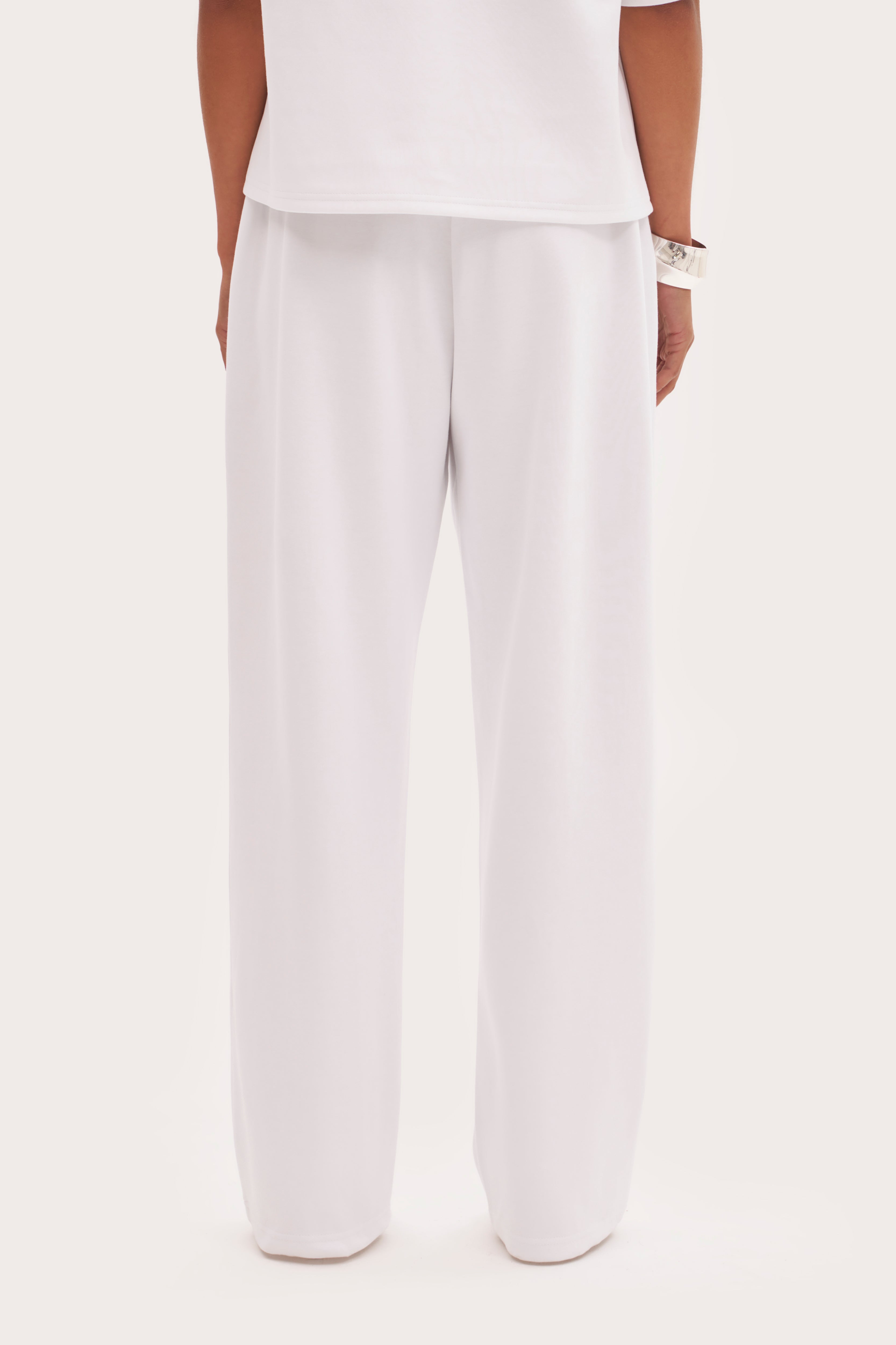 Jersey Straight Leg Joggers - White