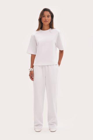 Jersey Straight Leg Joggers - White