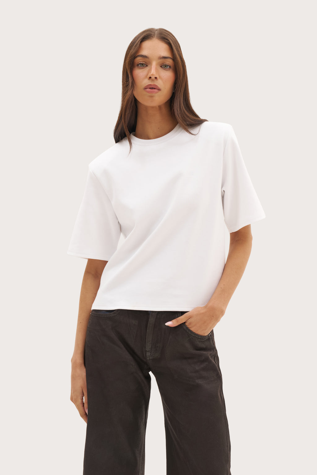 Twin Collar Power Tee - White