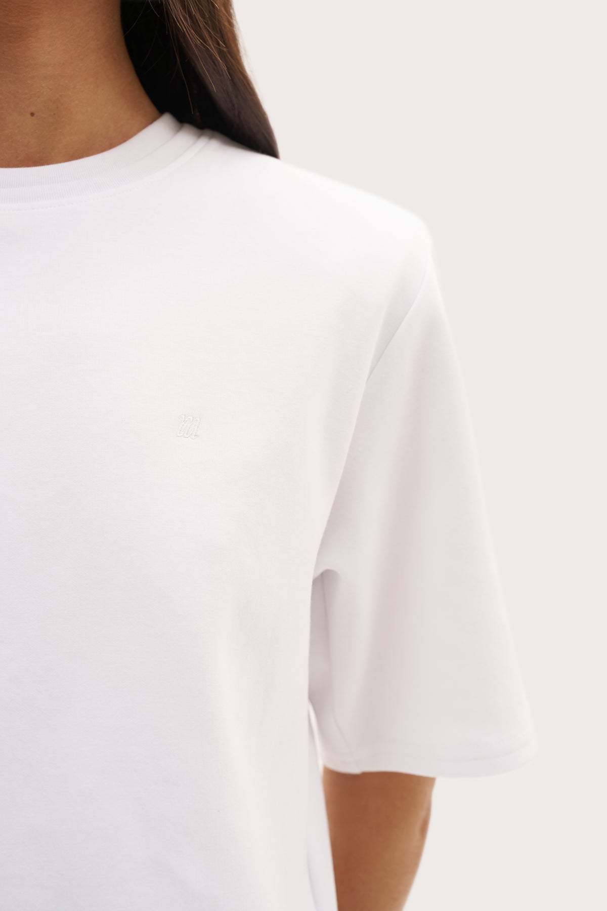 Twin Collar Power Tee - White