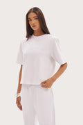 Twin Collar Power Tee - White