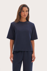 Twin Collar Power Tee - Navy