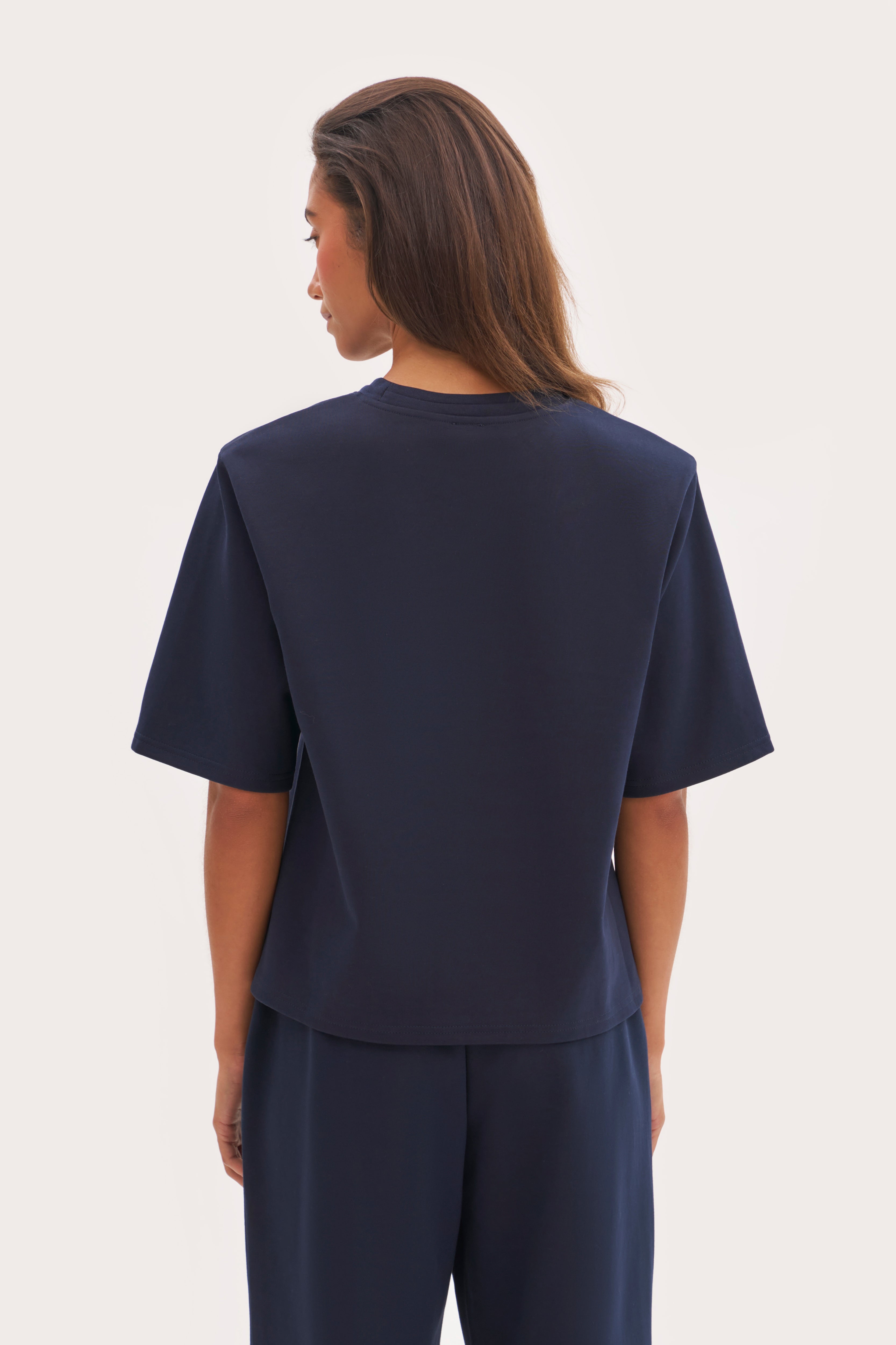 Twin Collar Power Tee - Navy