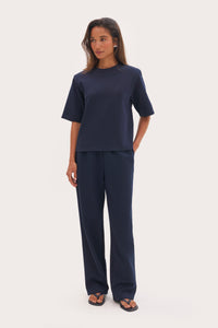 Jersey Straight Leg Joggers - Navy