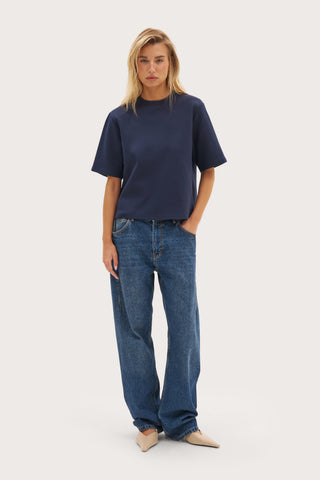 Twin Collar Power Tee - Navy