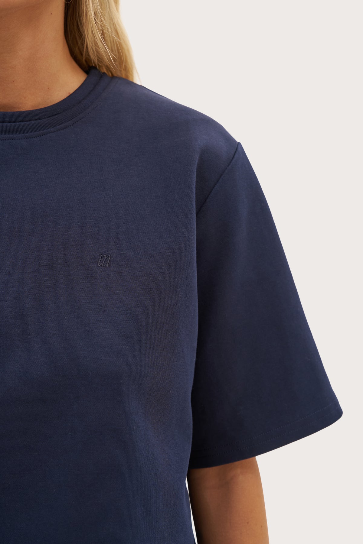 Twin Collar Power Tee - Navy