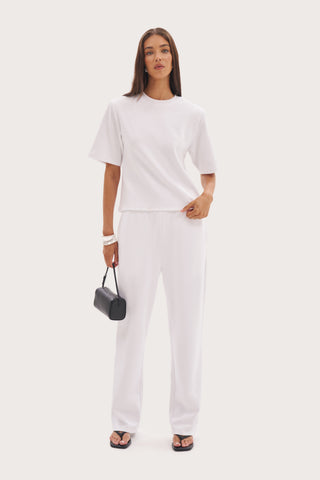 Jersey Straight Leg Joggers - White