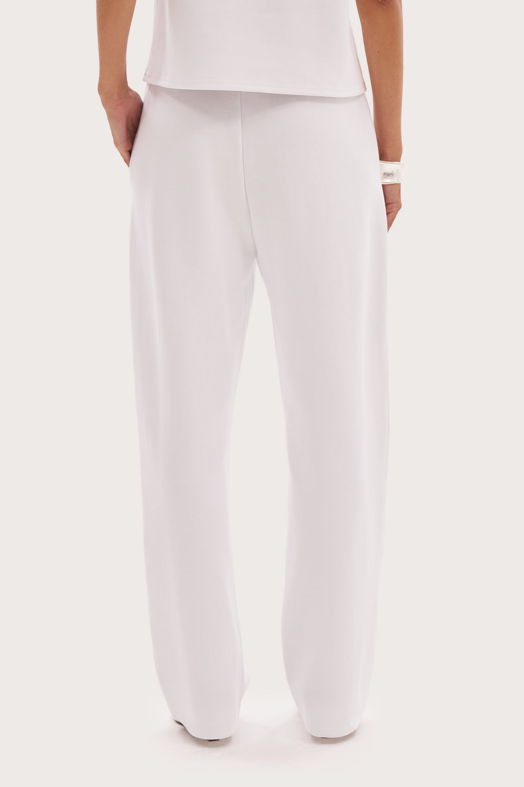 Jersey Straight Leg Joggers - White