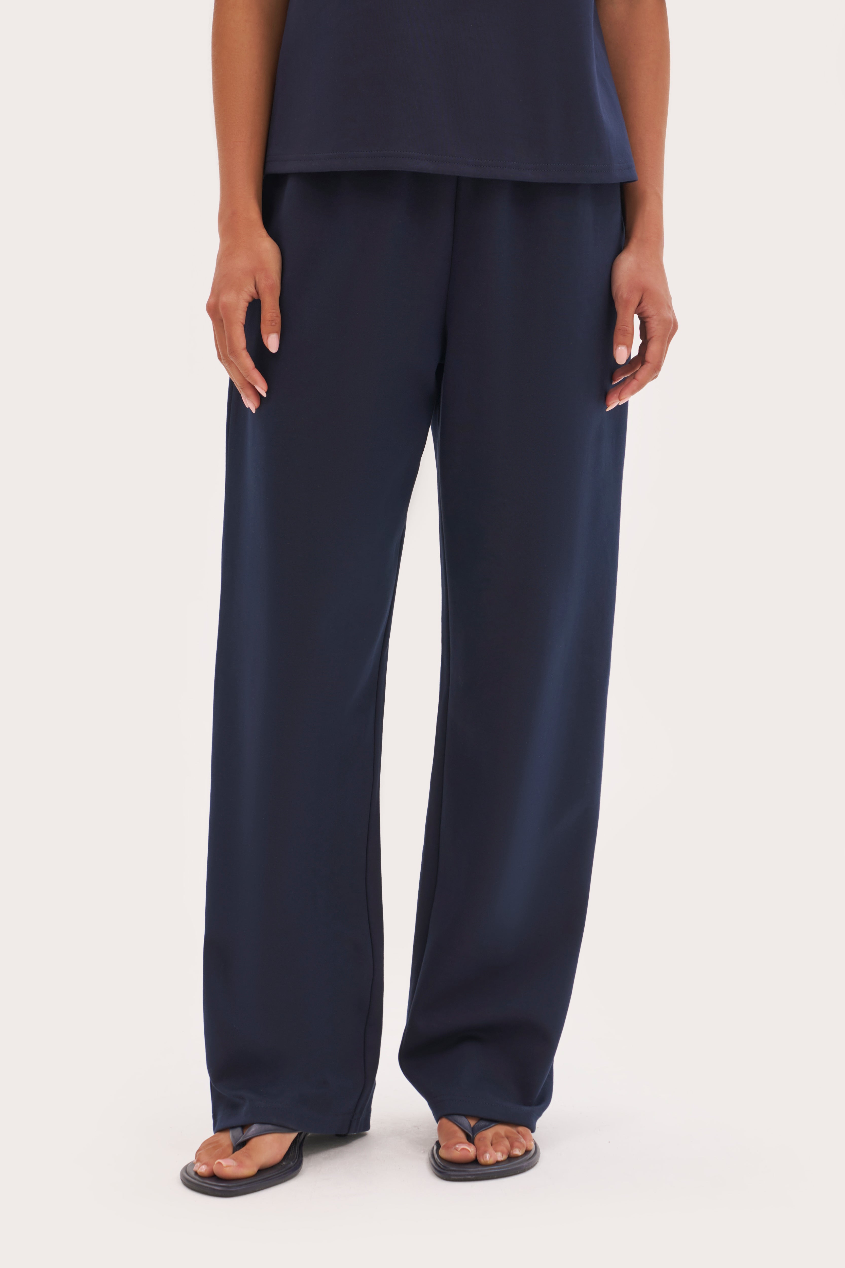 Jersey Straight Leg Joggers - Navy