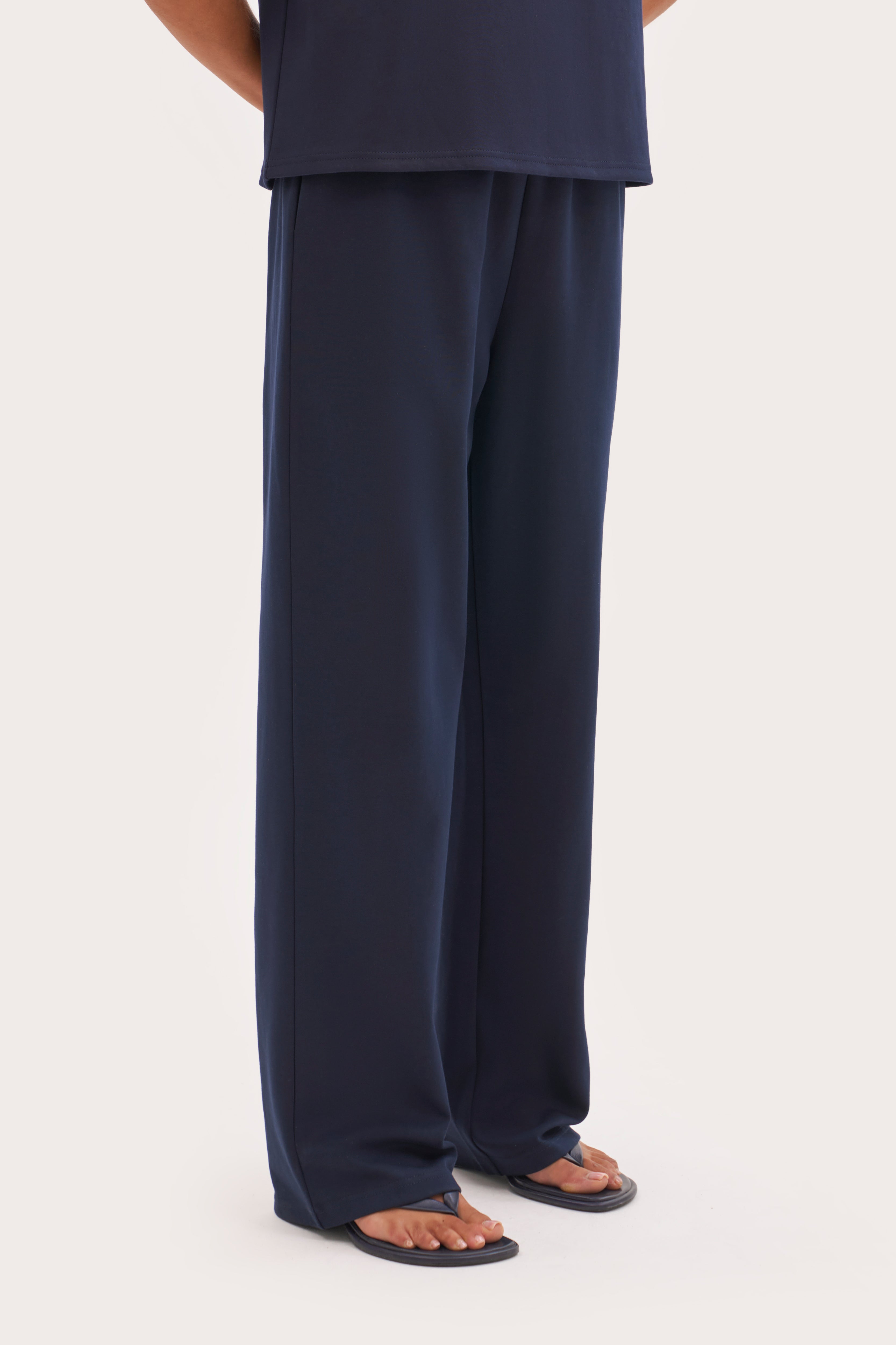 Jersey Straight Leg Joggers - Navy