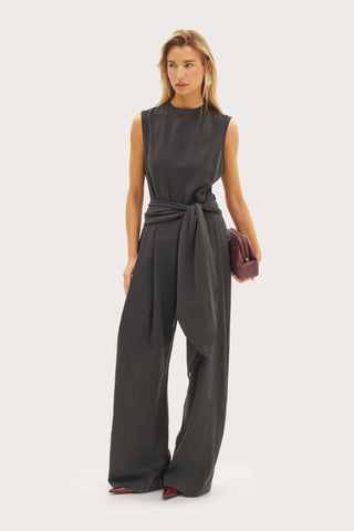 Alba Scarf Tie Jumpsuit - Black