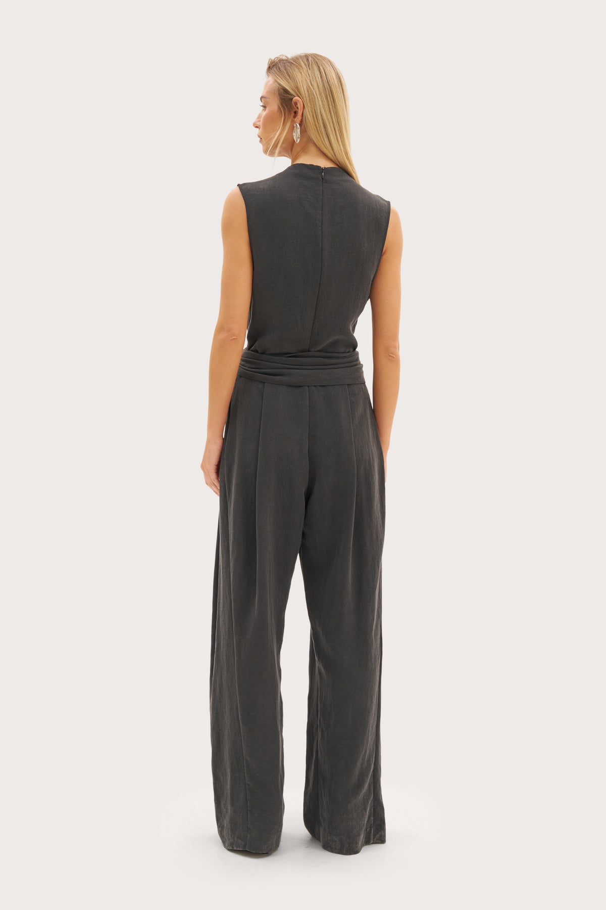 Alba Scarf Tie Jumpsuit - Black