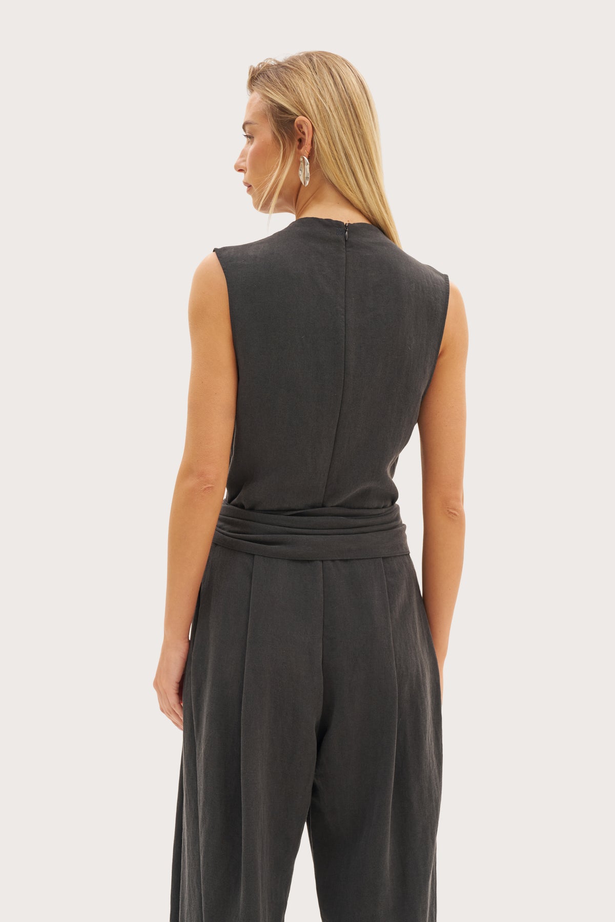 Alba Scarf Tie Jumpsuit - Black