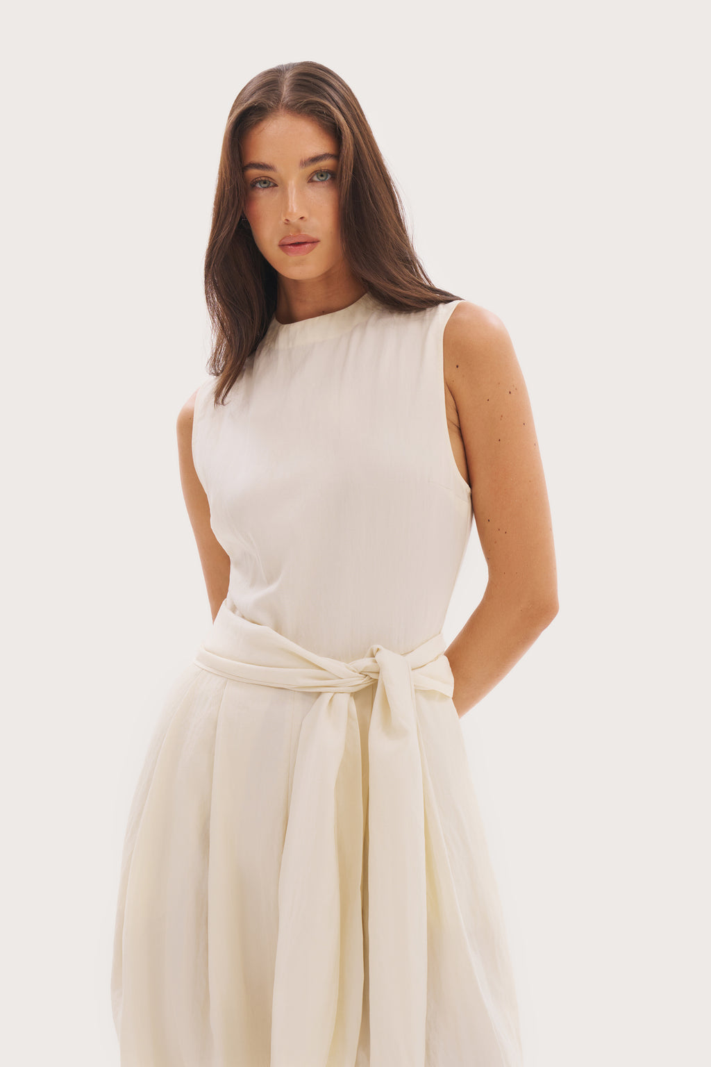 Alba Scarf Tie Jumpsuit - Cream