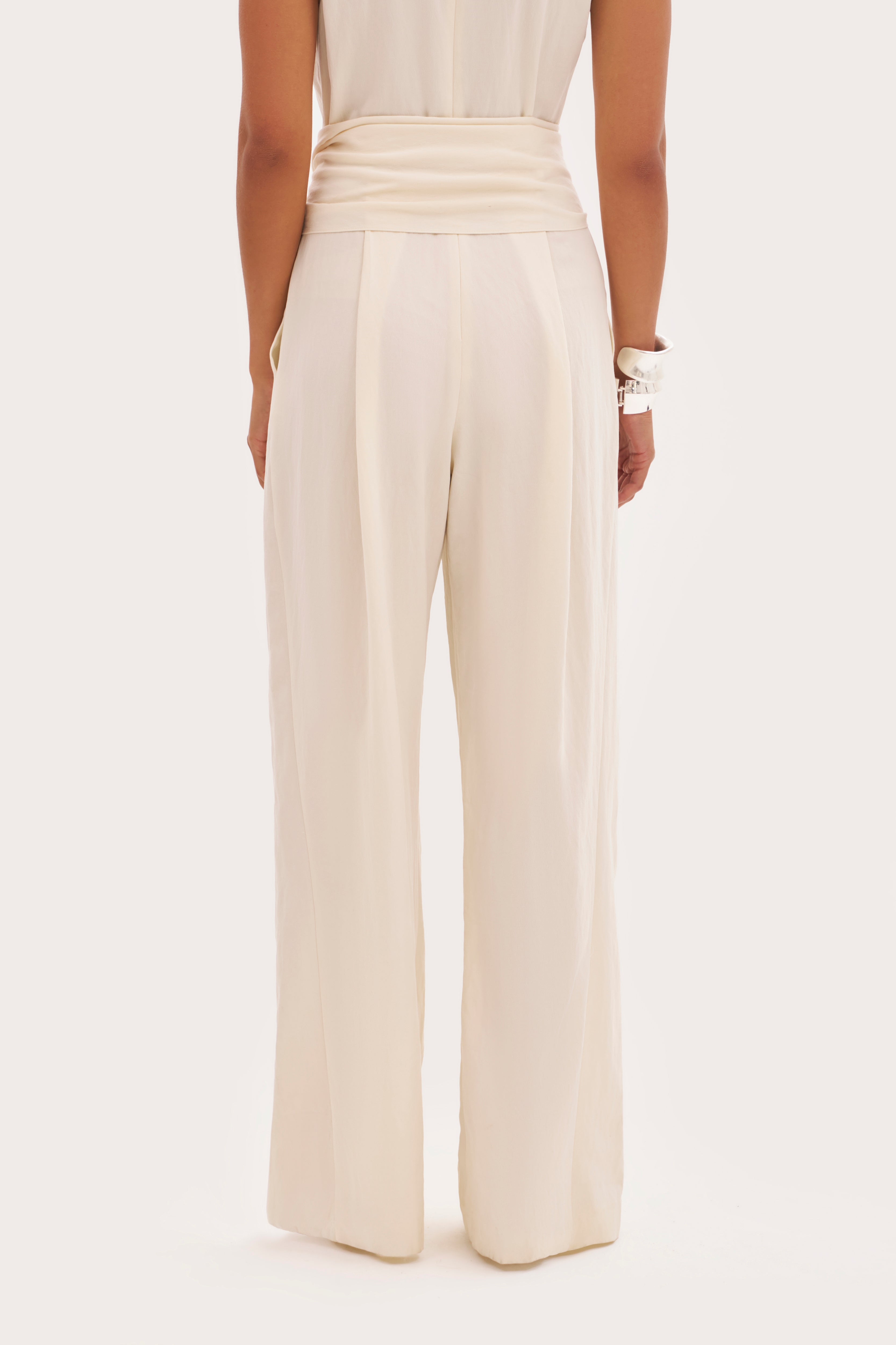 Alba Scarf Tie Jumpsuit - Cream