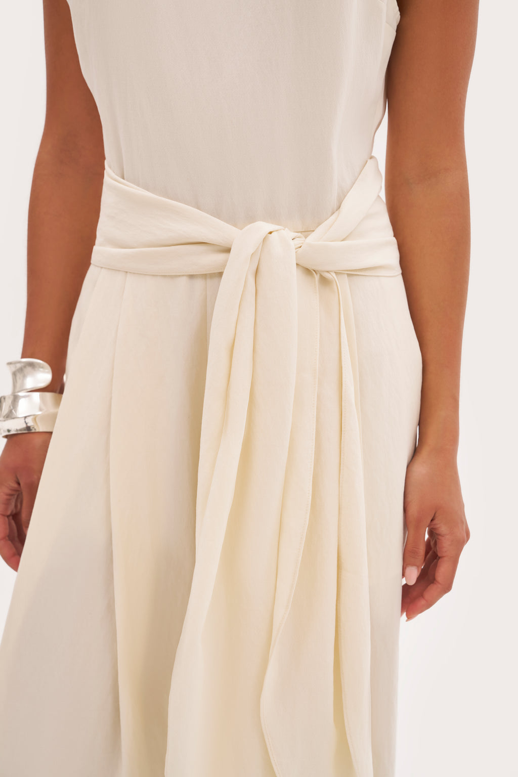 Alba Scarf Tie Jumpsuit - Cream