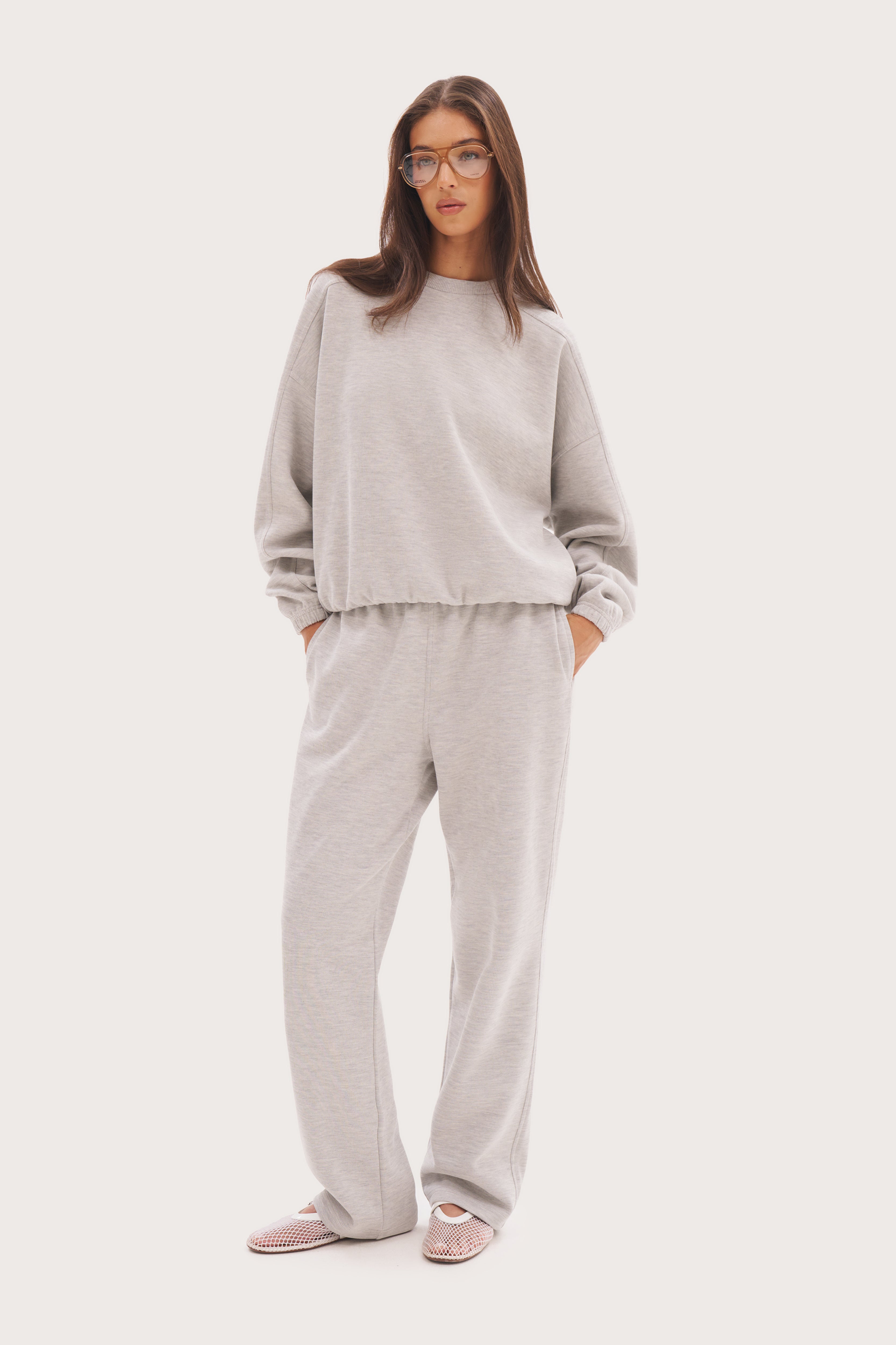 Daily Errands Oversized Jumper - Grey Marl