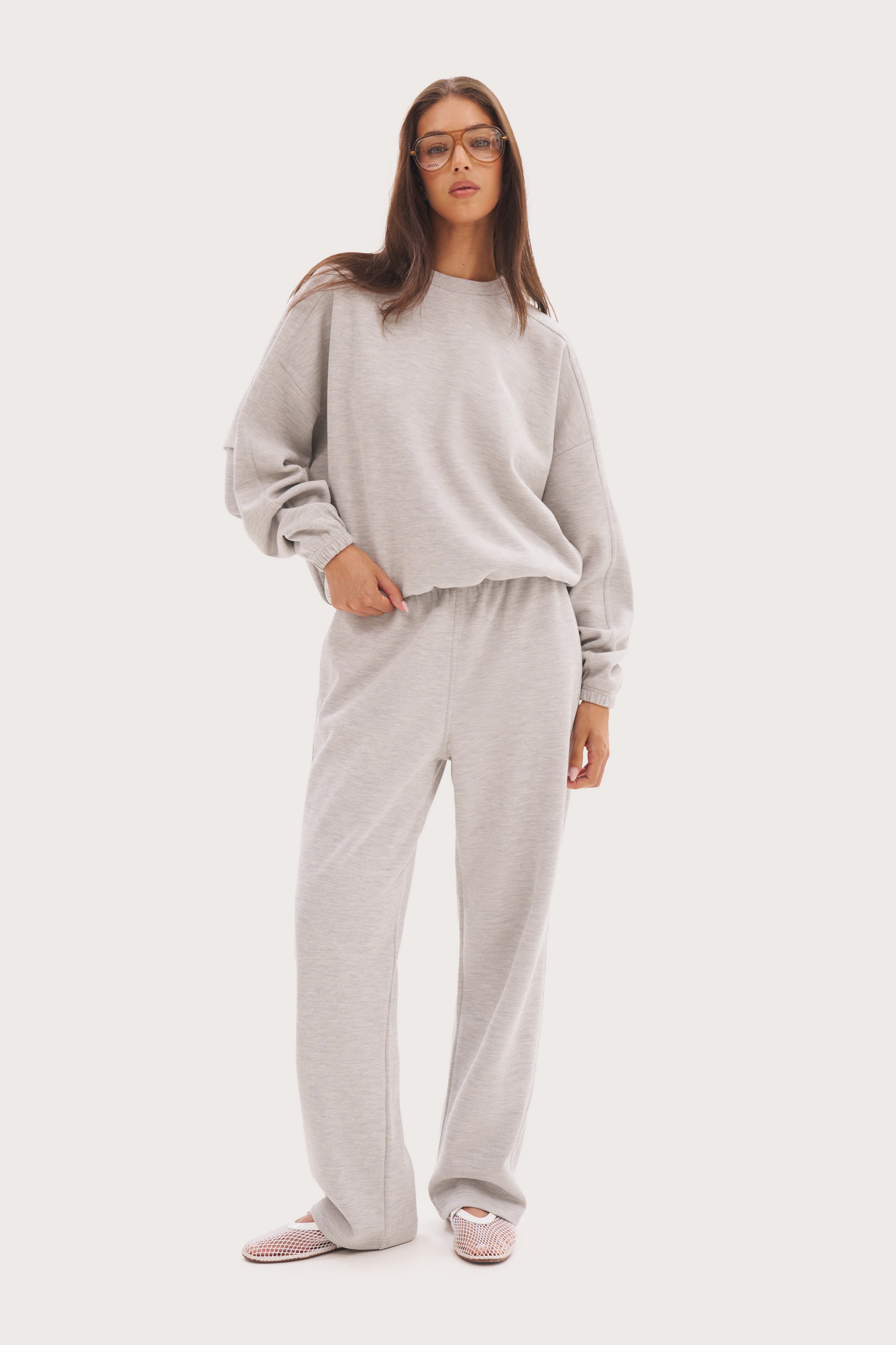 Daily Errands Oversized Jumper - Grey Marl