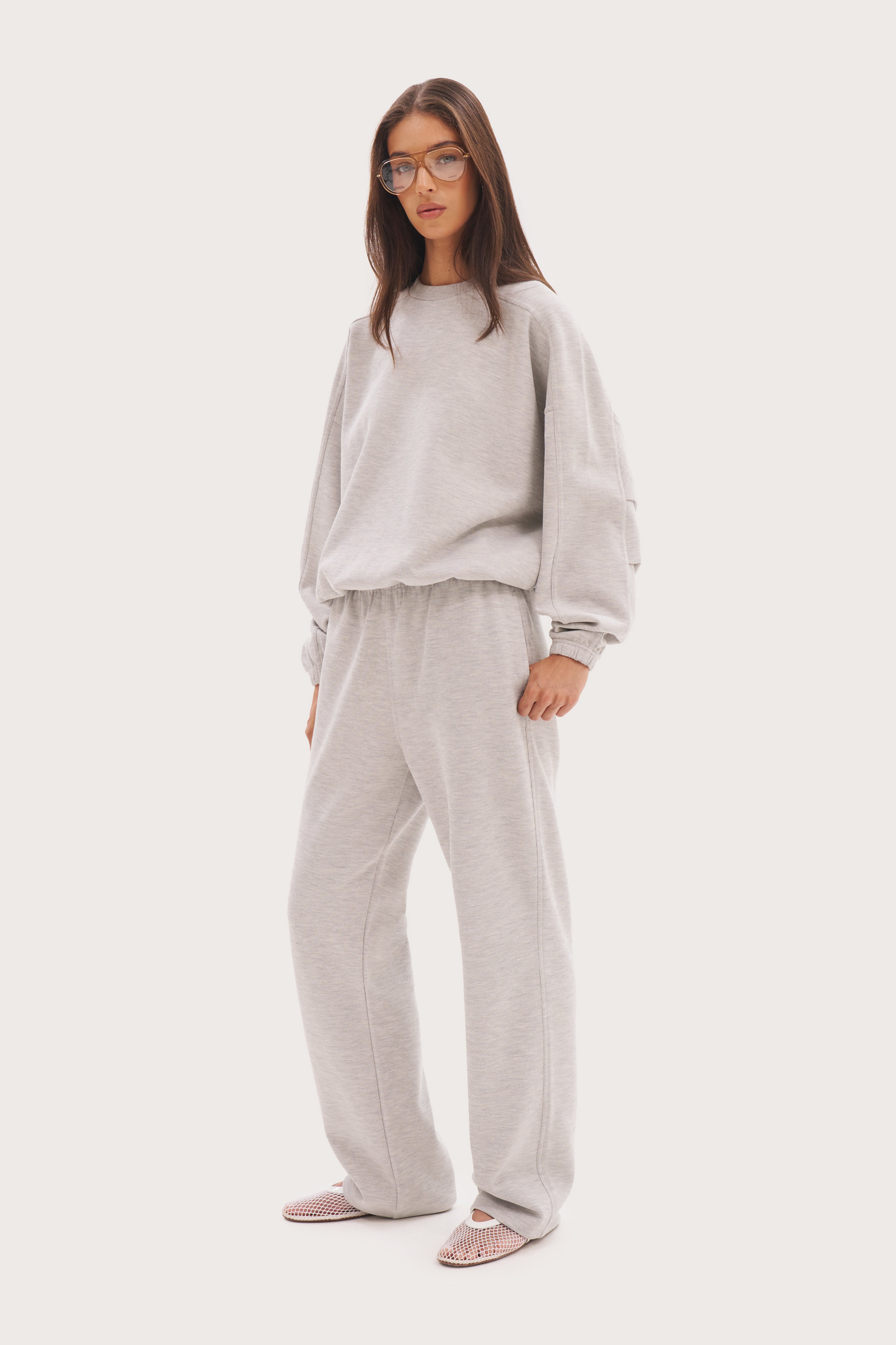 Daily Errands Oversized Jumper - Grey Marl