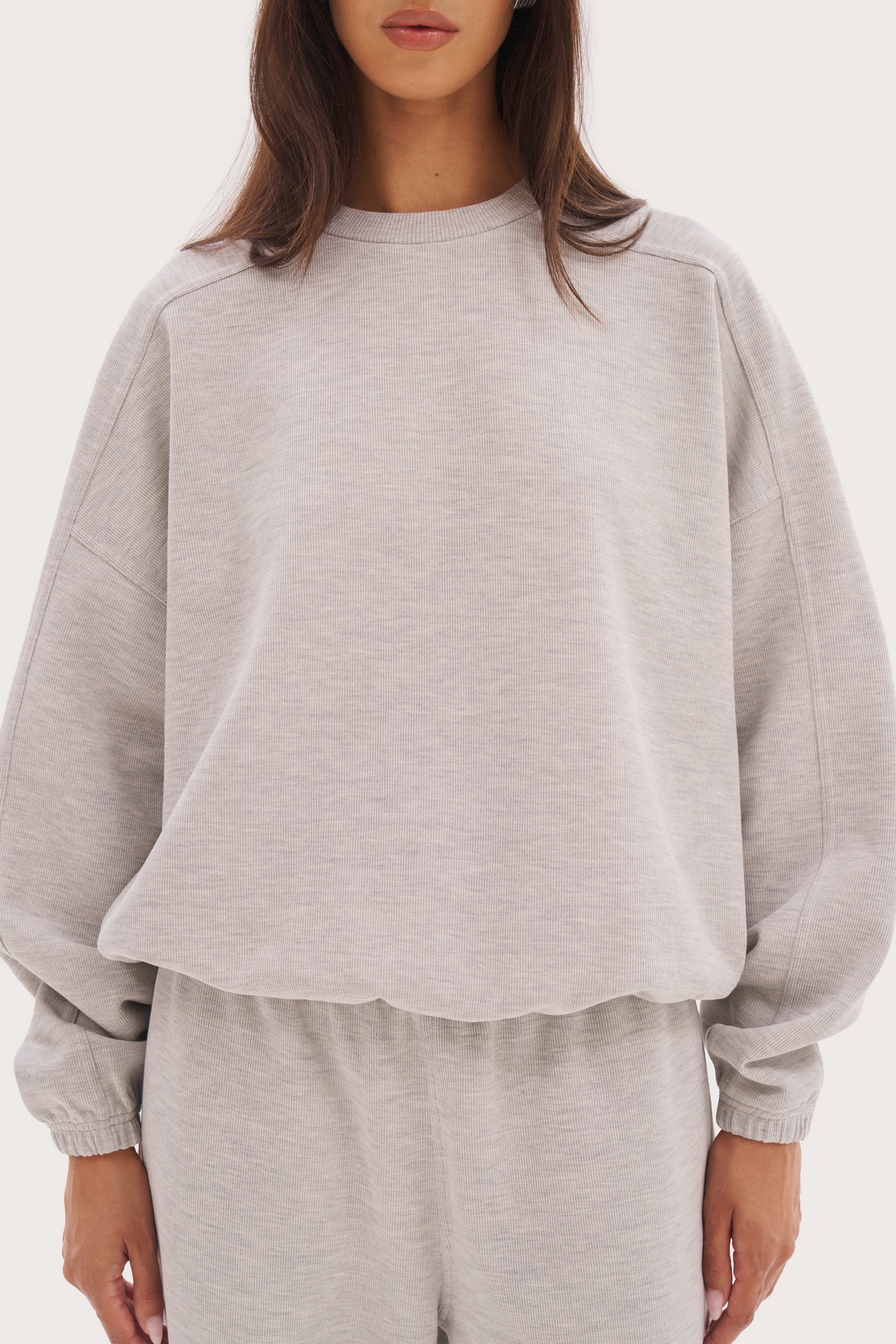 Daily Errands Oversized Jumper - Grey Marl