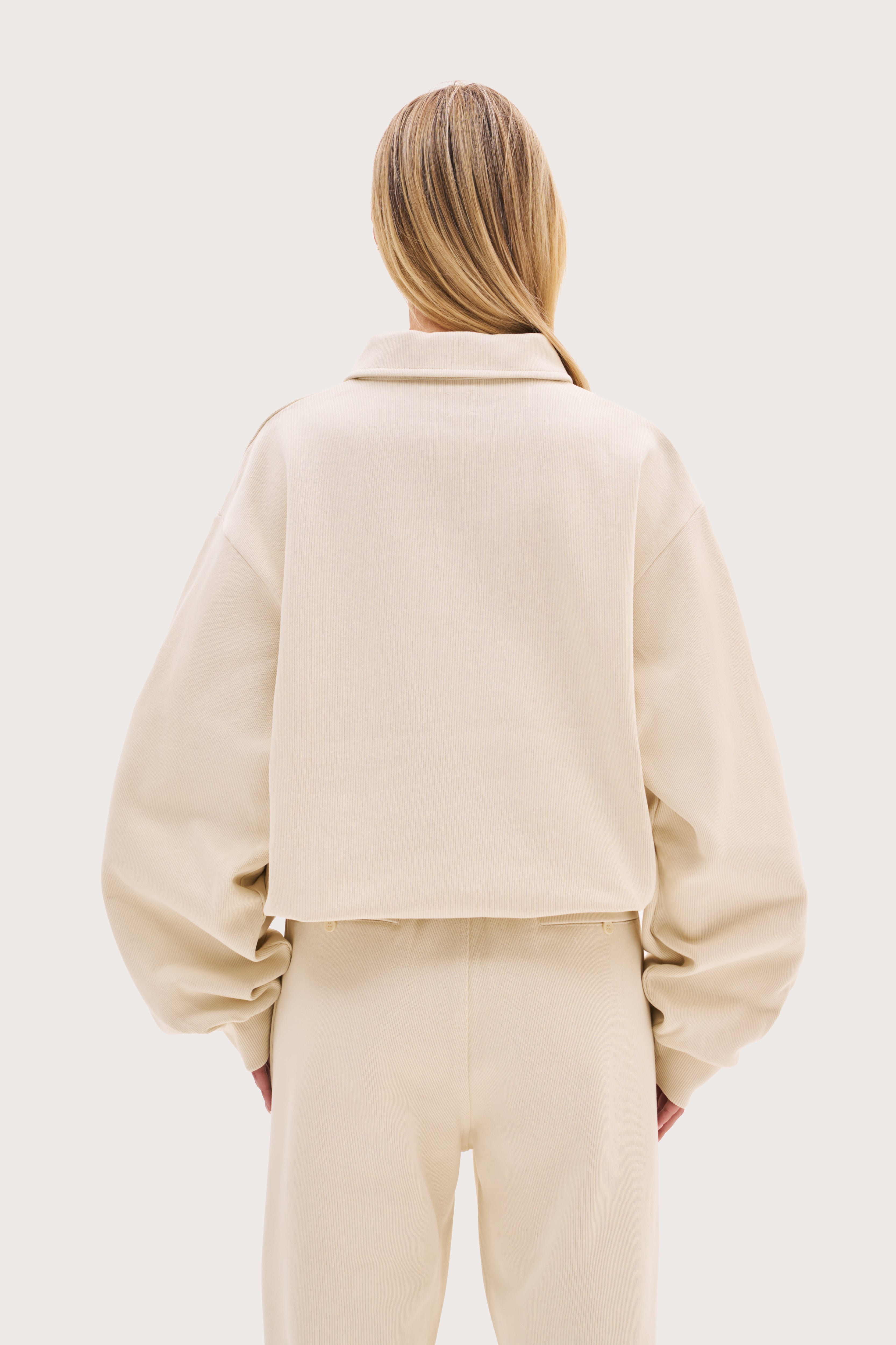 Reworked Daily Errands Collared Sweatshirt - Vintage White