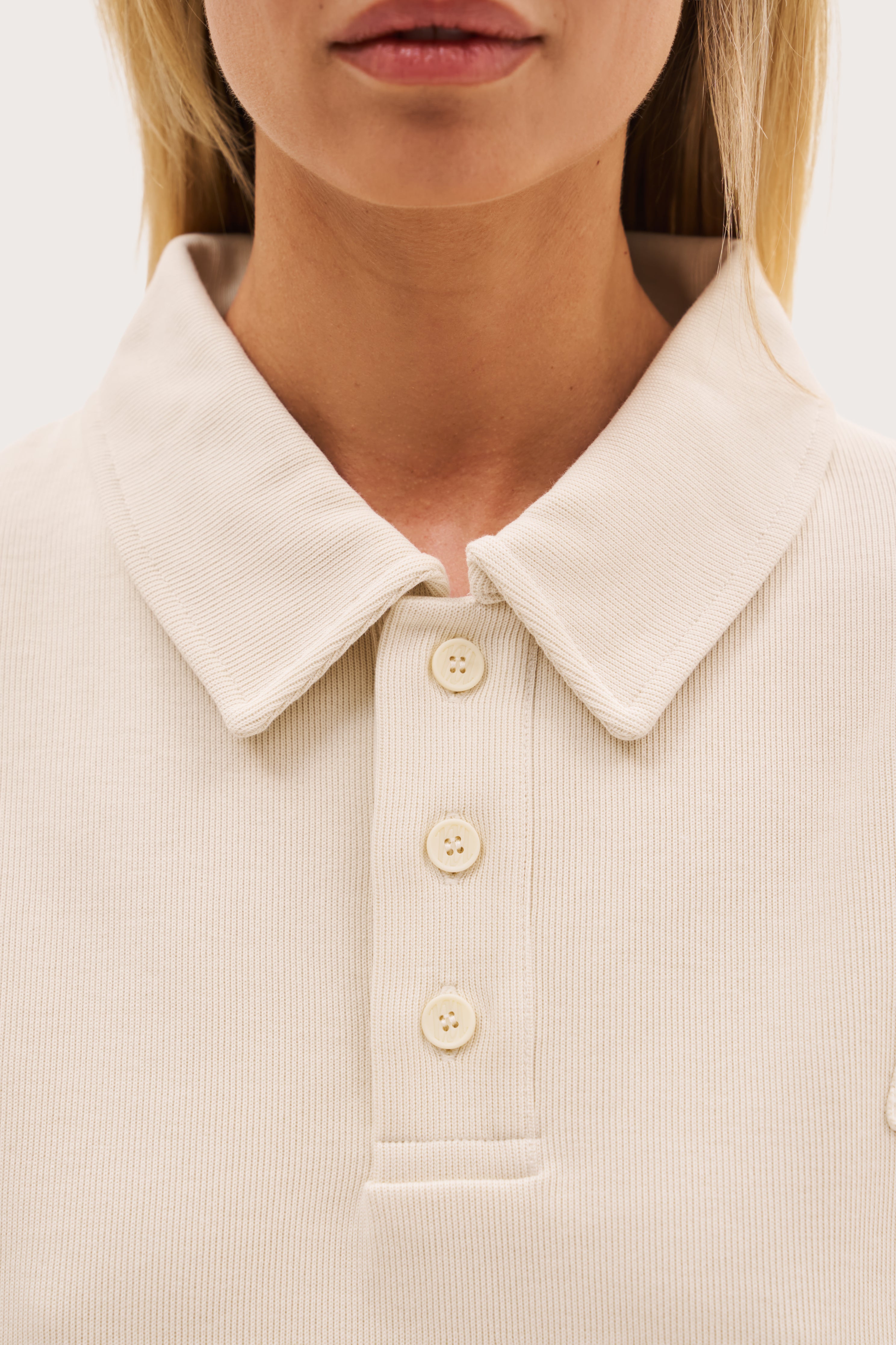 Reworked Daily Errands Collared Sweatshirt - Vintage White