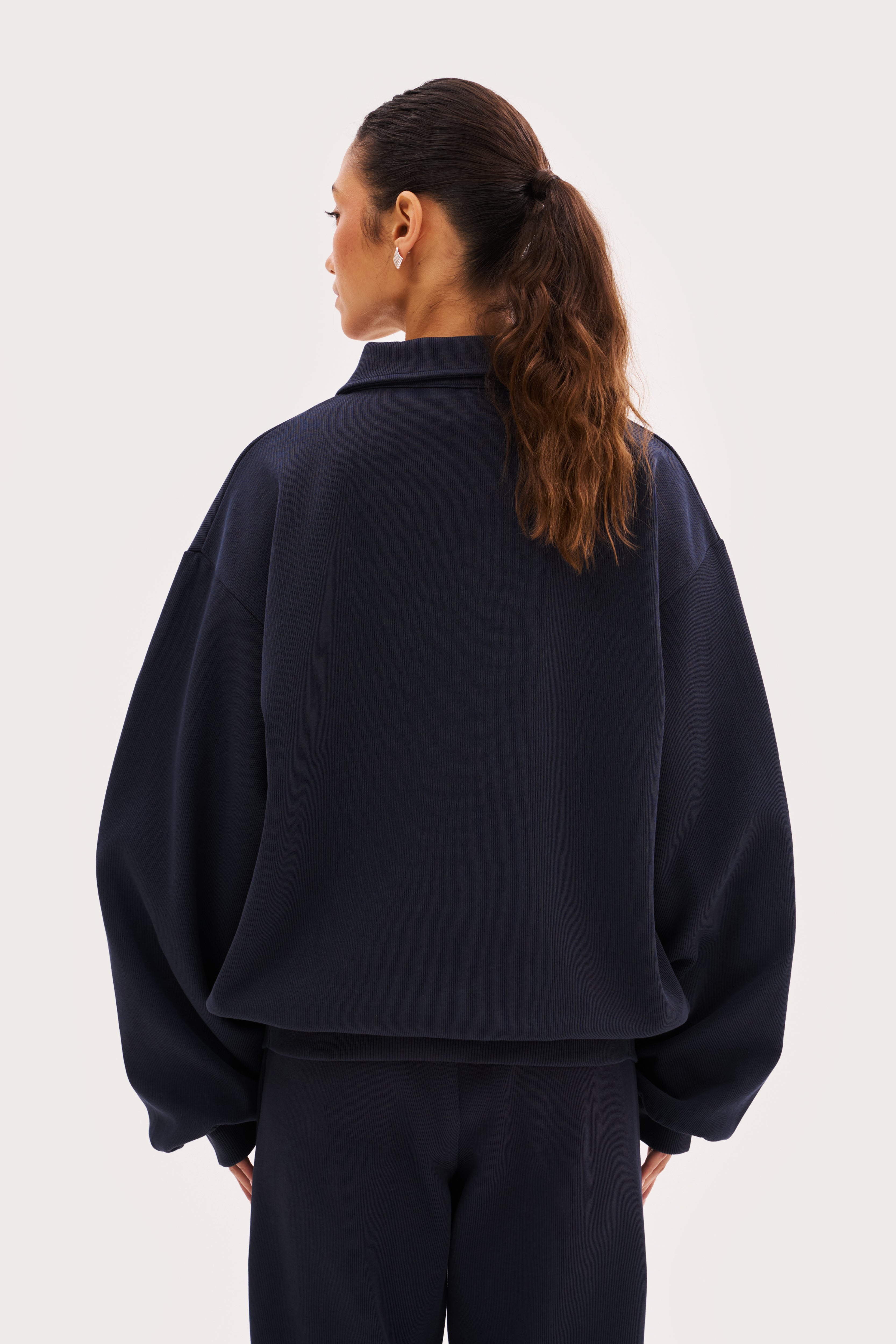 Reworked Daily Errands Collared Sweatshirt - Navy