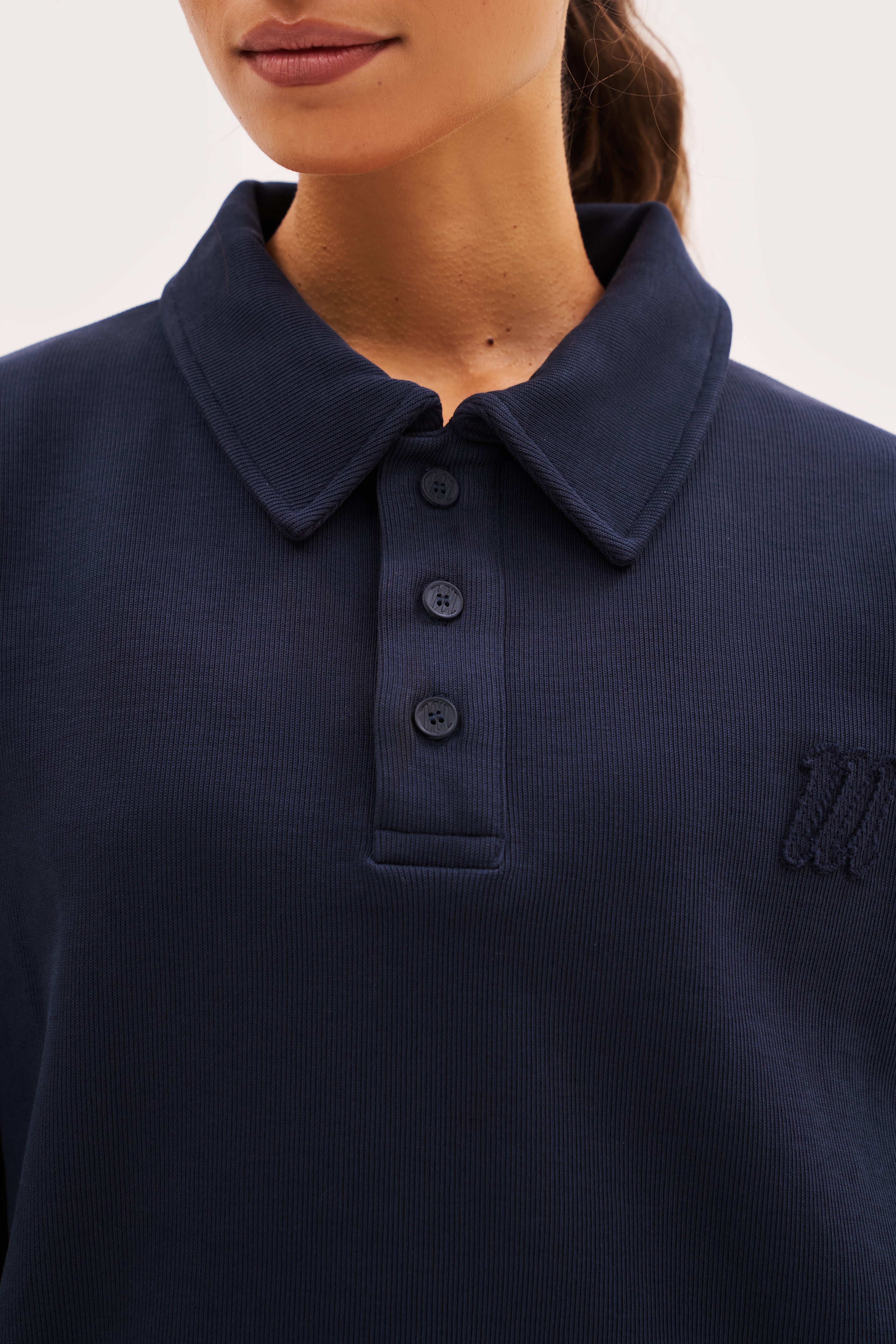 Reworked Daily Errands Collared Sweatshirt - Navy
