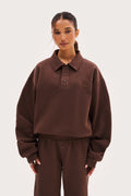 Reworked Daily Errands Collared Sweatshirt - Washed Mocha