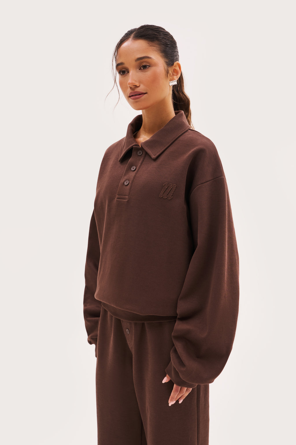 Reworked Daily Errands Collared Sweatshirt - Washed Mocha
