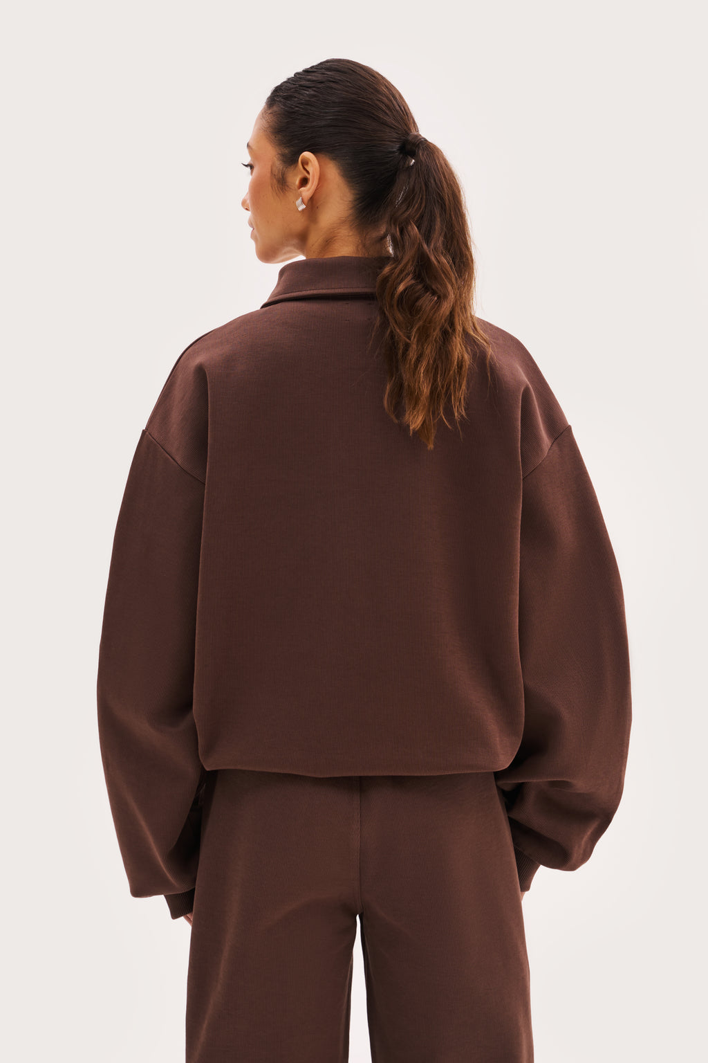 Reworked Daily Errands Collared Sweatshirt - Washed Mocha