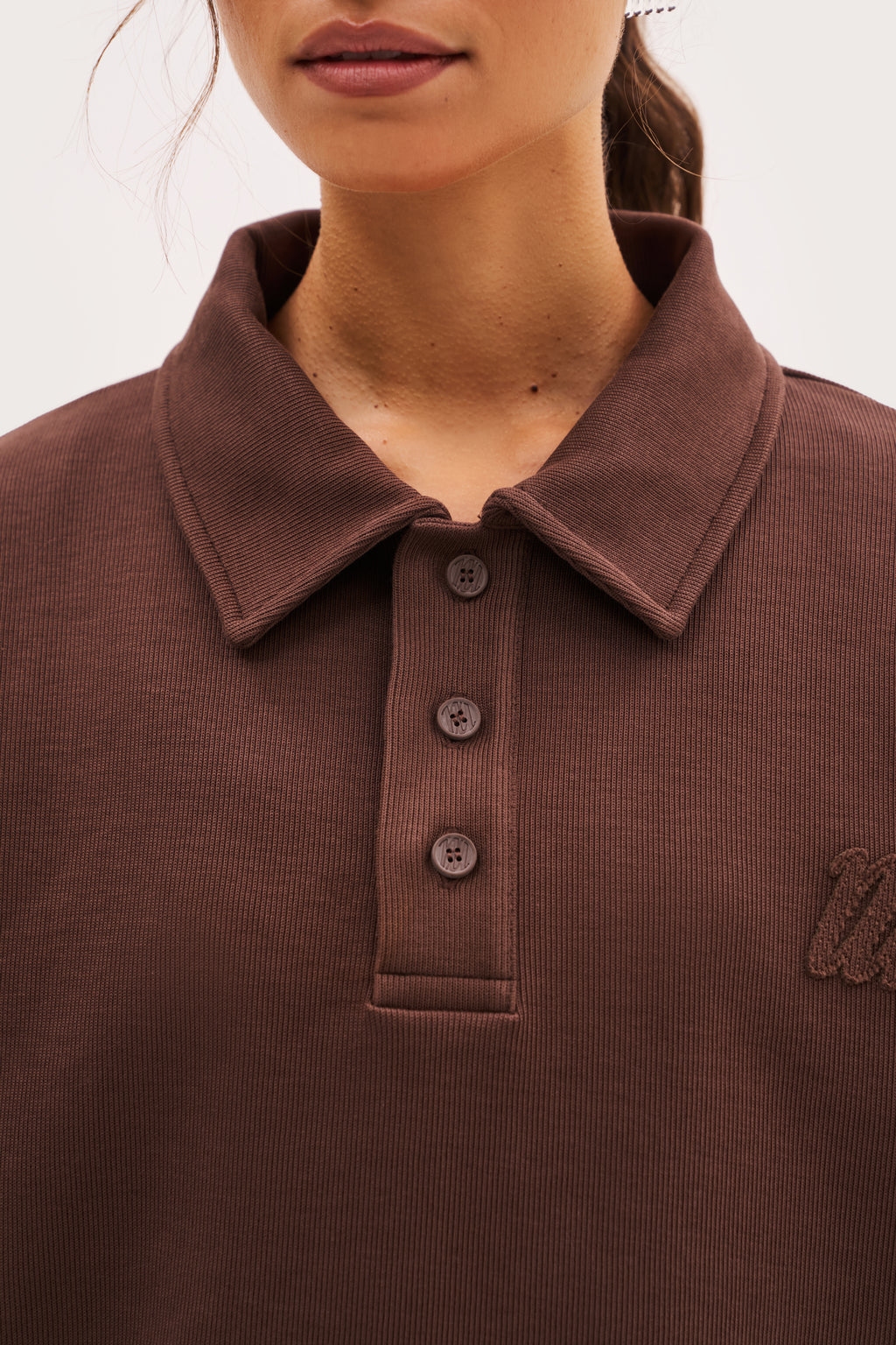 Reworked Daily Errands Collared Sweatshirt - Washed Mocha