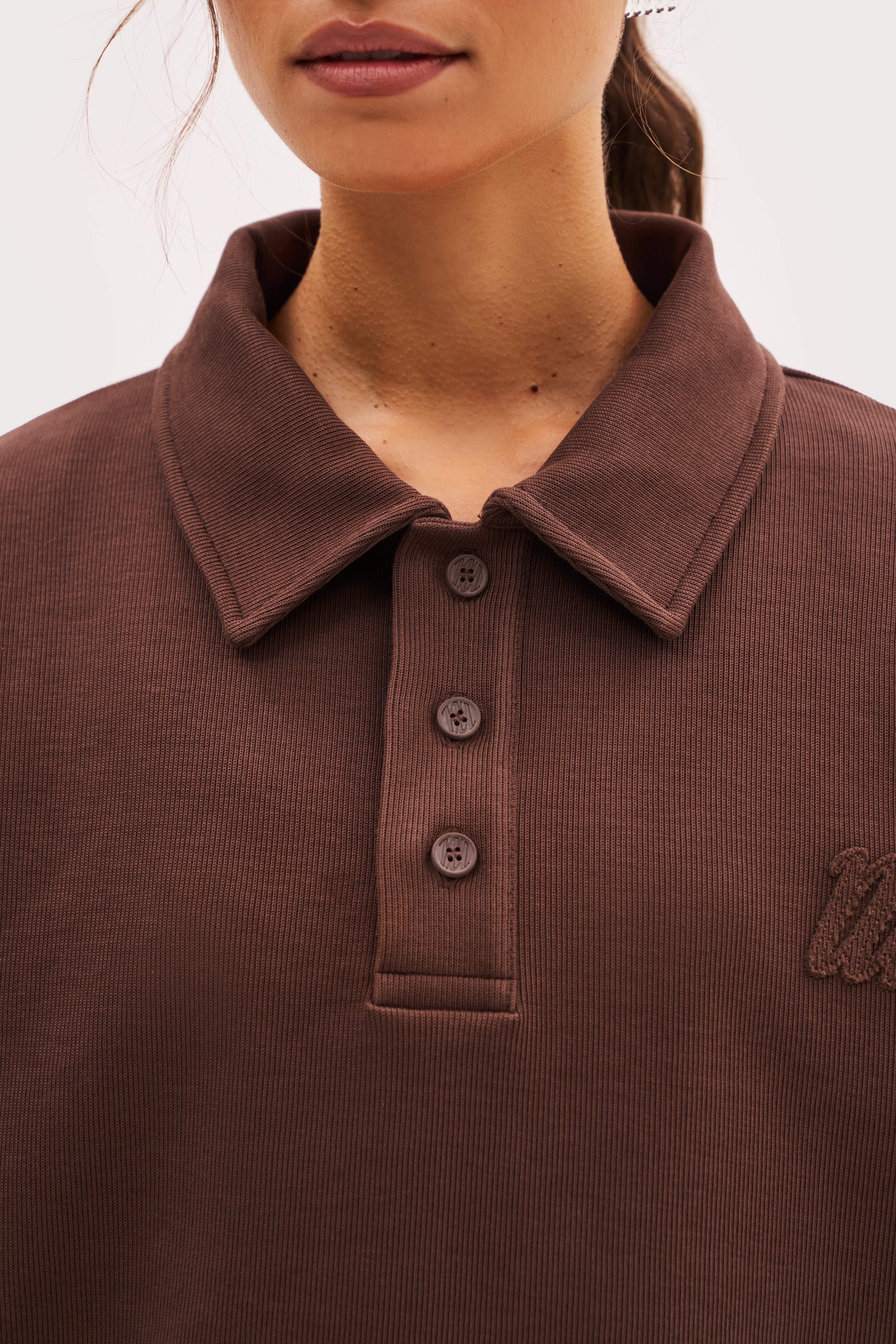 Reworked Daily Errands Collared Sweatshirt - Washed Mocha